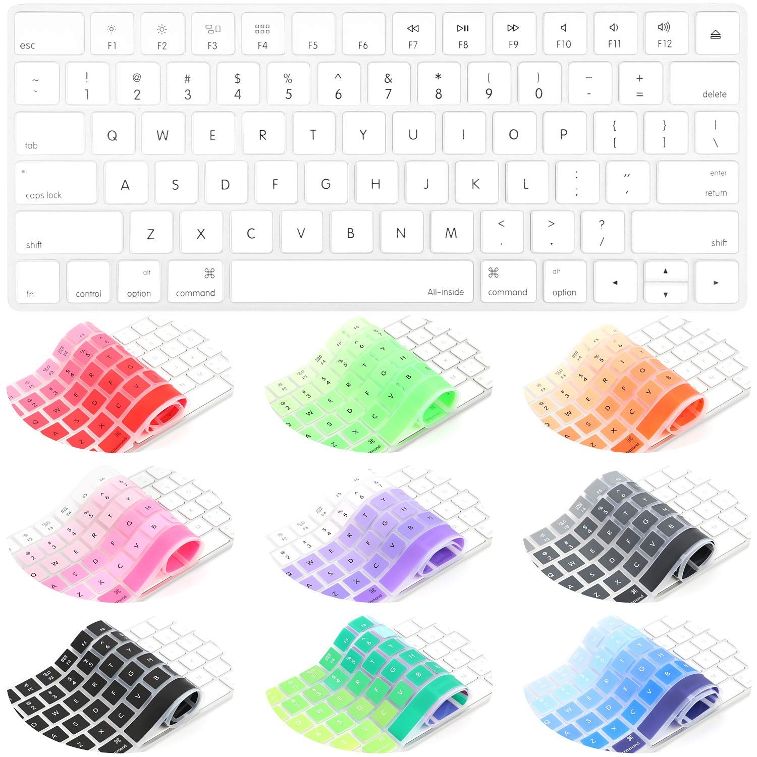 Allinside Transparent Cover for Apple Magic Keyboard (MLA22LL/A) with US Layout