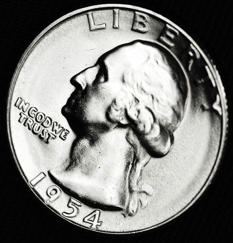 1954-s Washington Quarter.       BU   (Inventory A)