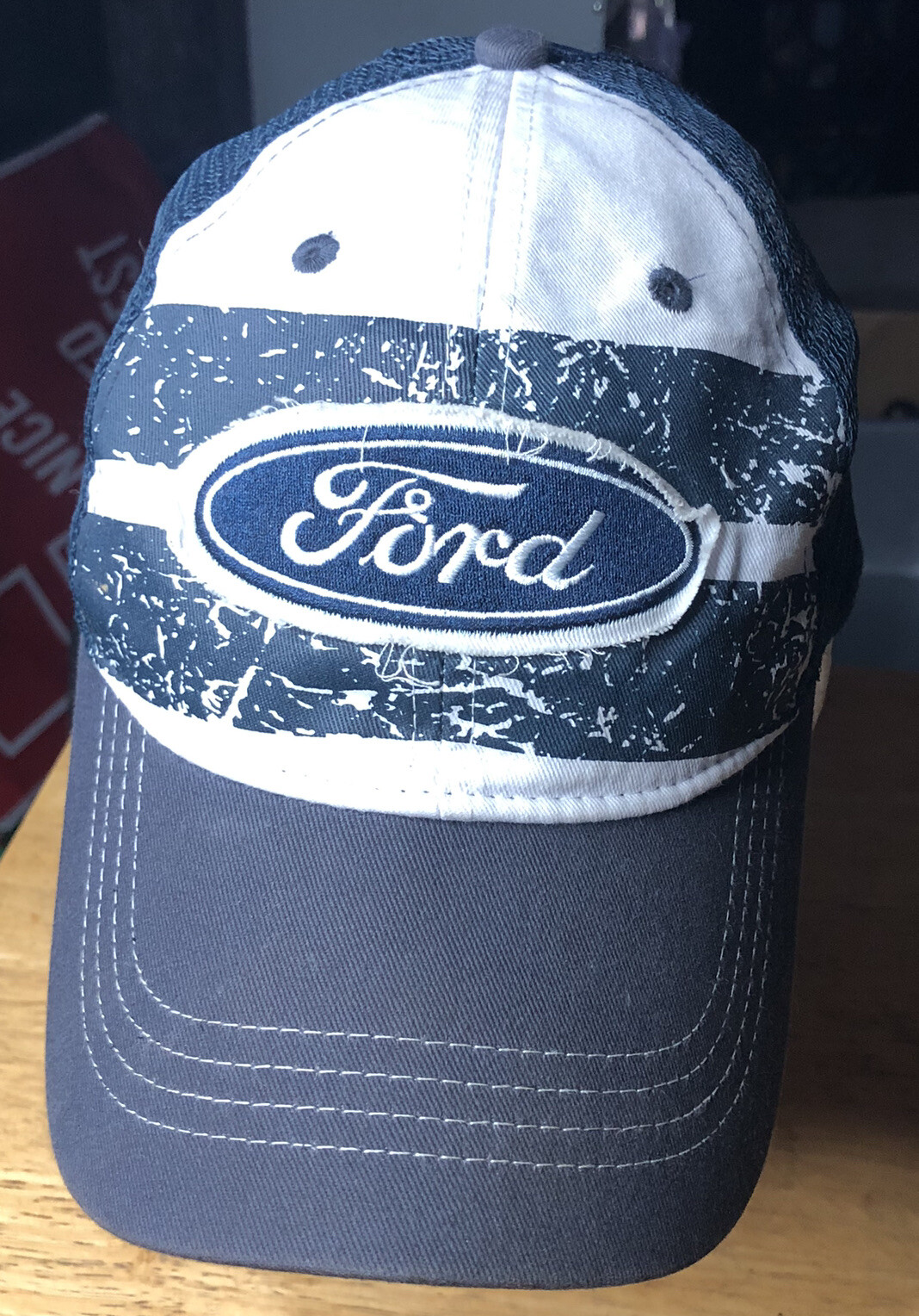 Ford Distressed Adjustable Hat Cap Truck Car Dad Mom Men Women Father Blue