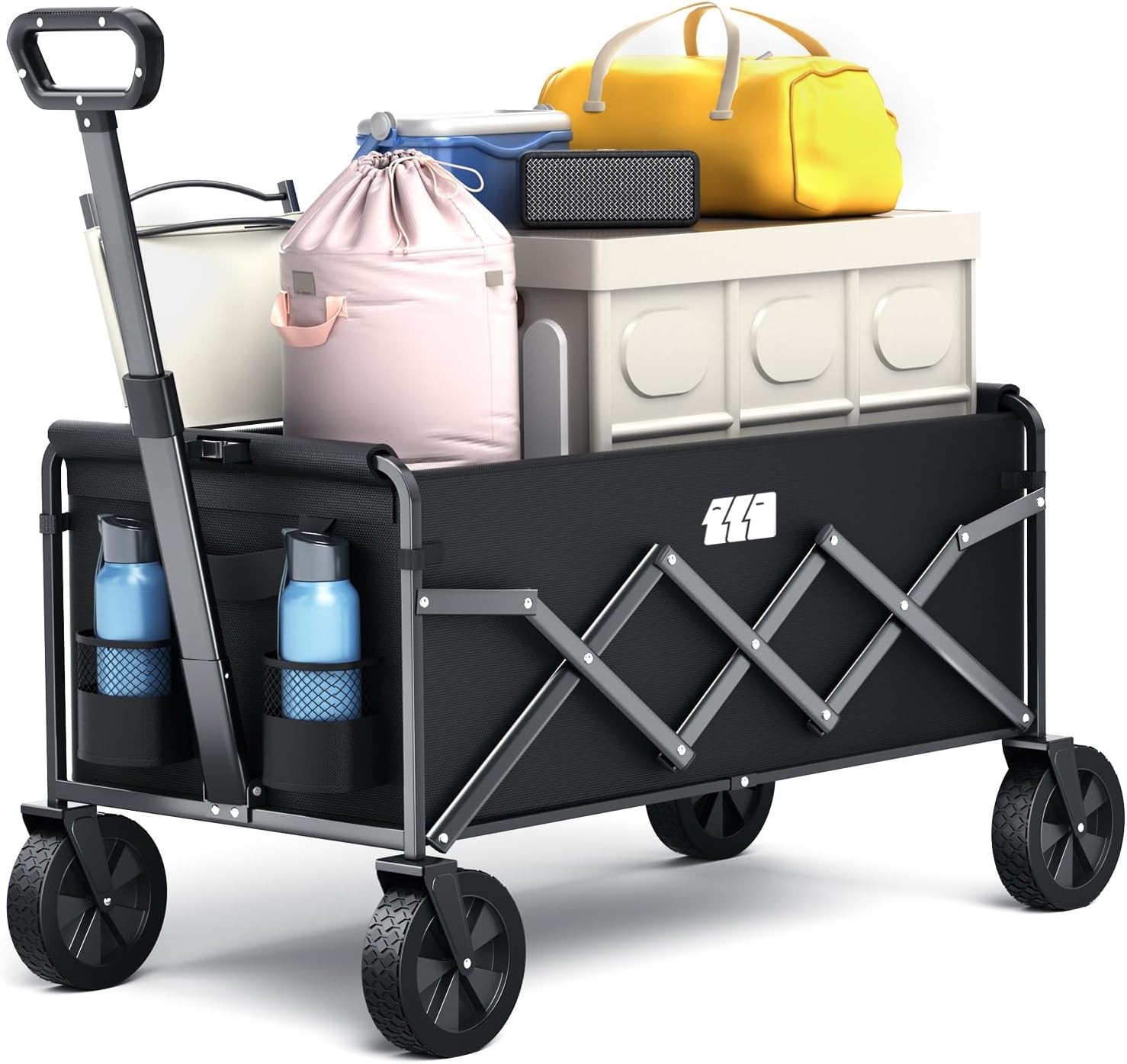 Collapsible Foldable Wagon, Folding Wagon with Wheel Heavy Duty with