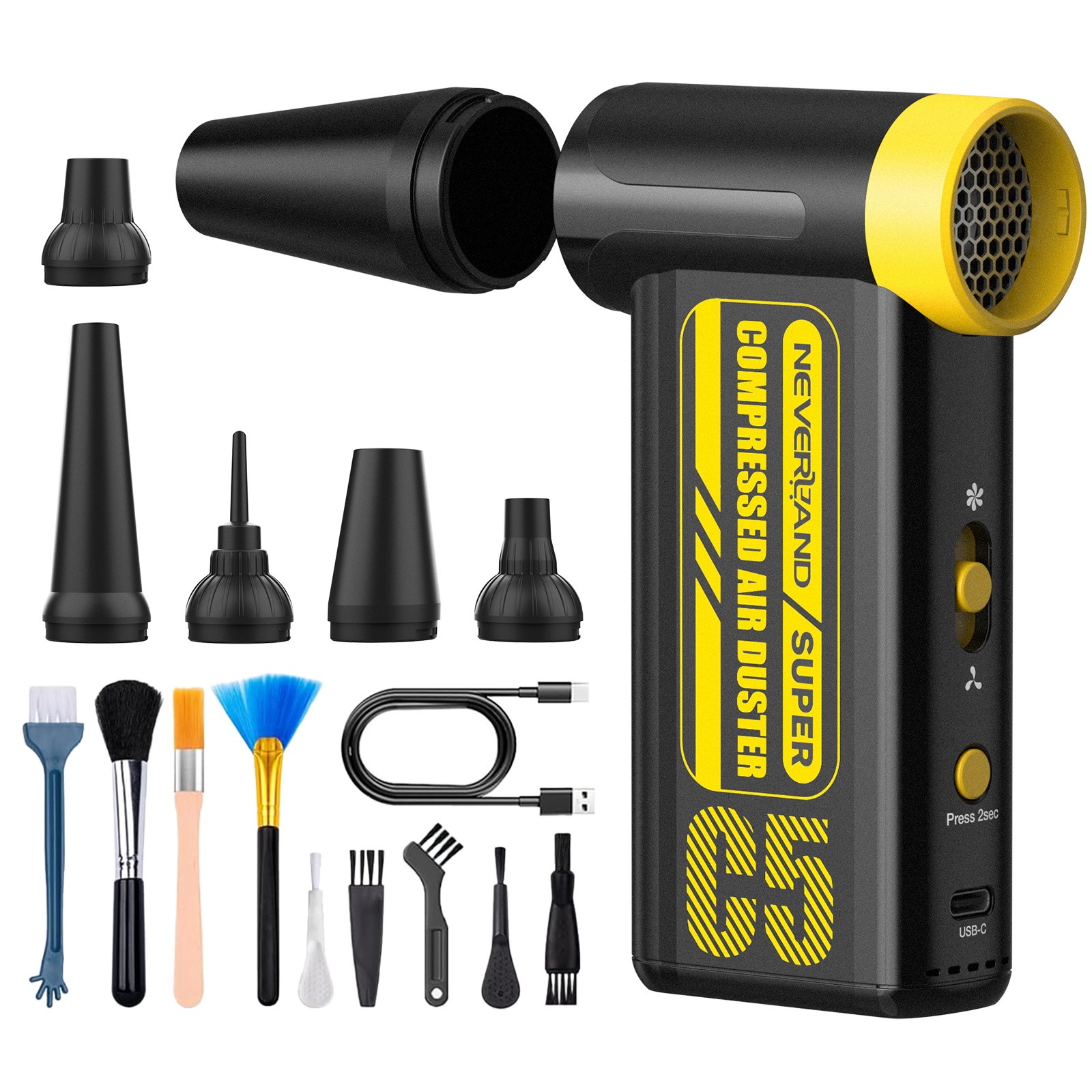 Portable Compressed Air Duster 240000RPM Mini Rechargeable Electric Air Blower
