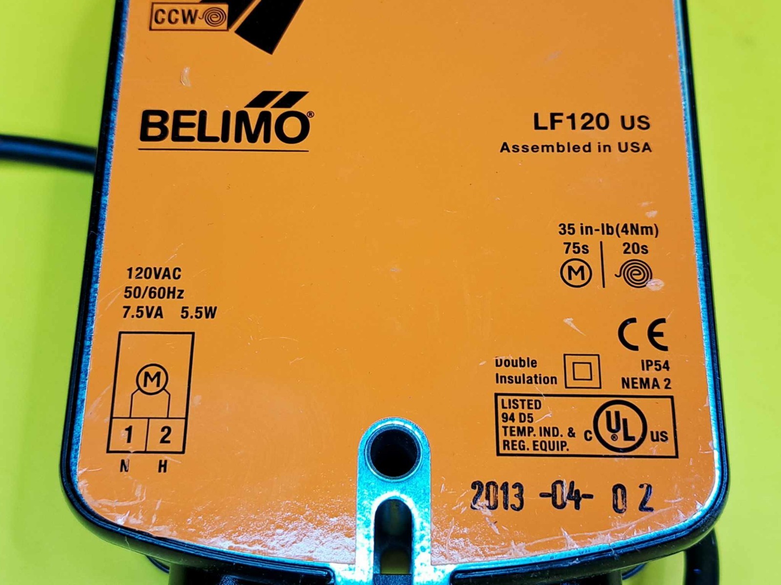 ⚡BELIMO LF120 DAMPER ACTUATOR SPRING RETURN FAIL-SAFE OPERATION HVAC AIR ON/OFF⚡