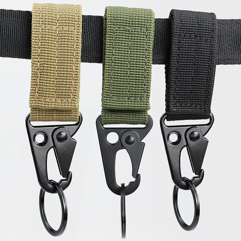 2x Metal Carabiner Belt Buckle Adapter for Molle Vest Bag Keychain