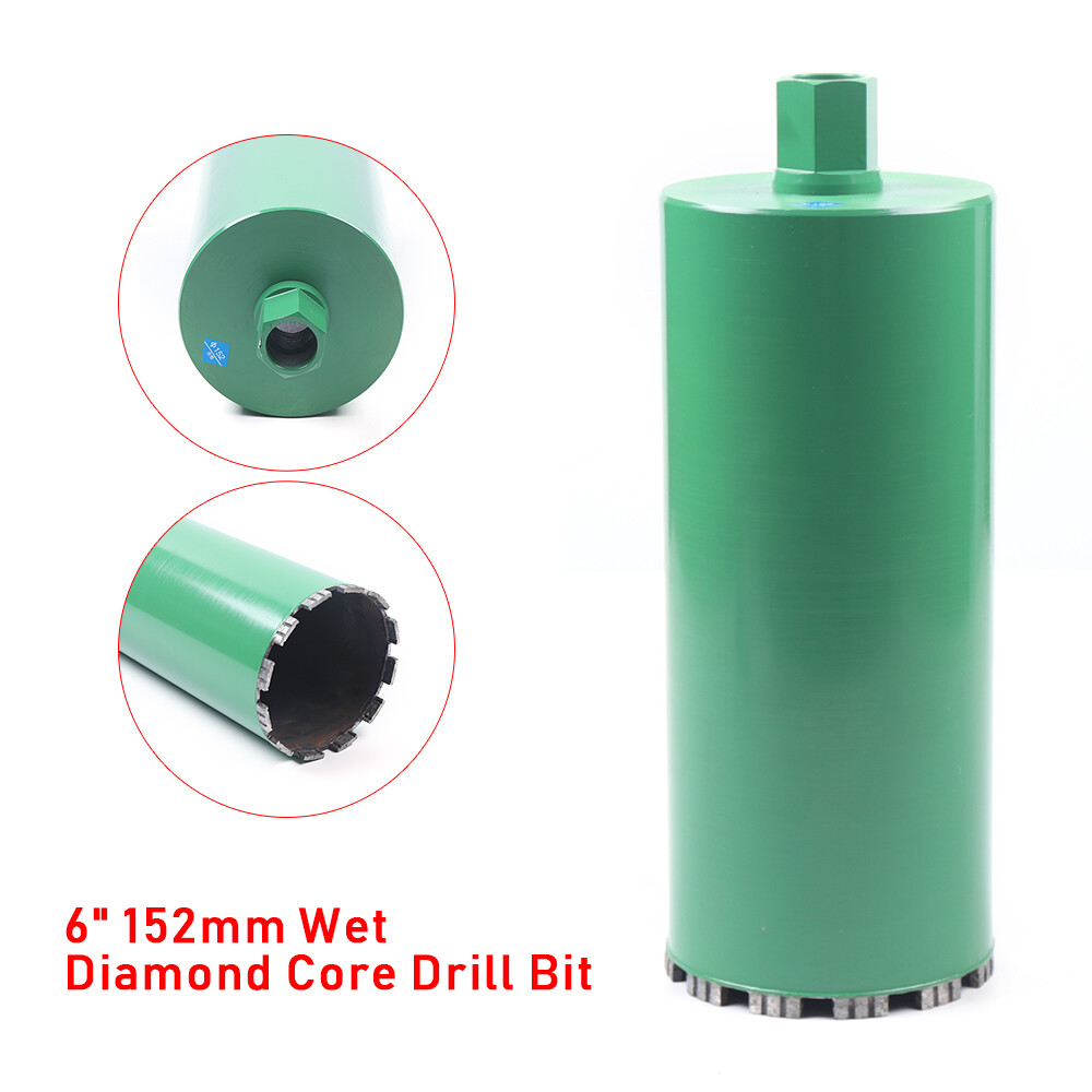 6" Wet Diamond Core Drill Bit for Concrete, Brick & Masonry - 1-1/4” Threads