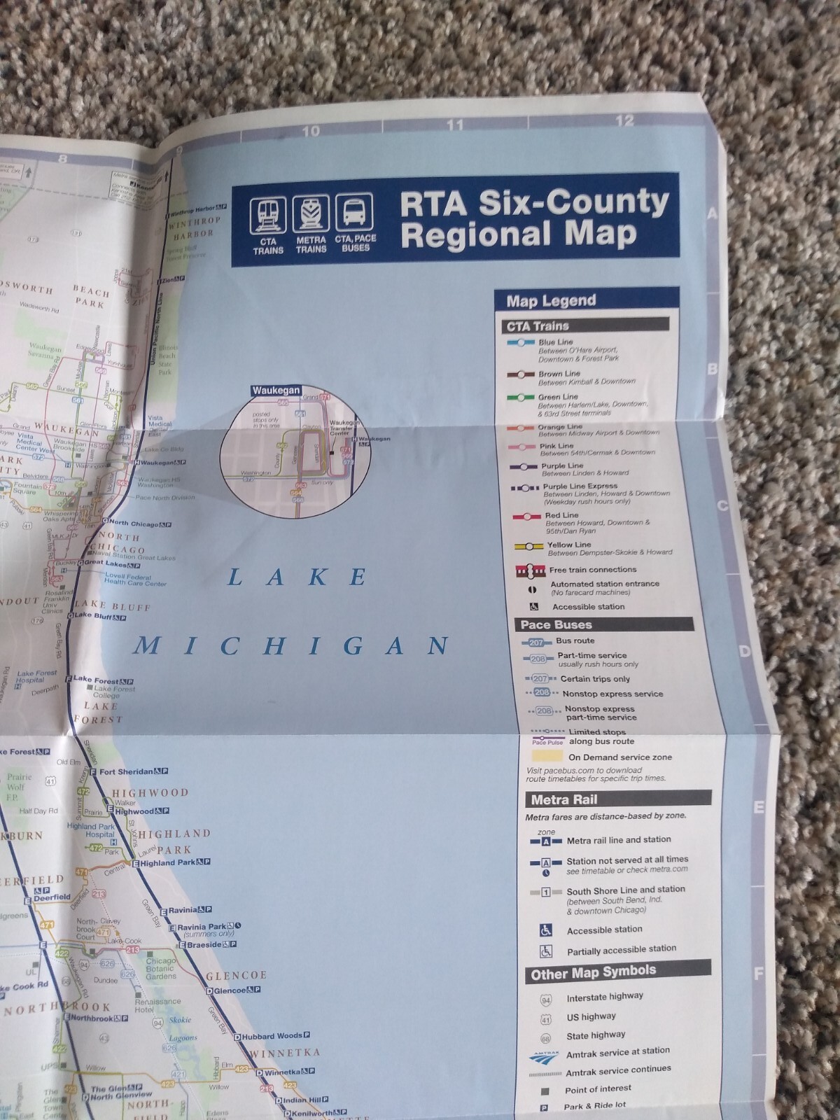 NEW 2016 ChicagoTransitAuthority CTA subwayMetra Train Pace Bus System Map Guide
