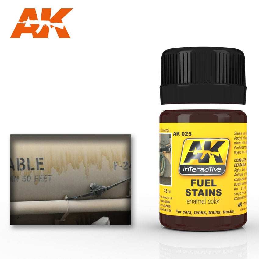 AK INTERACTIVE 025 Enamel Effect - FUEL STAINS 35ml