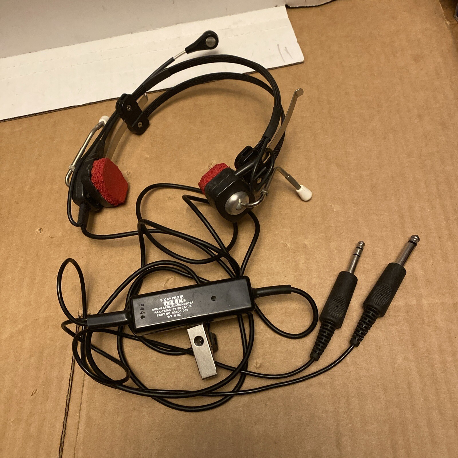 Vintage Telex 5x5 PRO IR Pilot Head Set  - NEEDS NEW PADS
