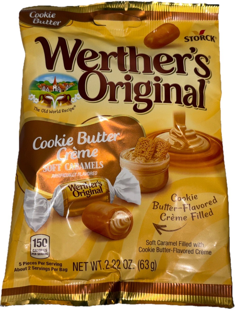 1 Pack Werther's Original COOKIE BUTTER CREME Chewy Caramel Candy 2.22oz-SHIP24H