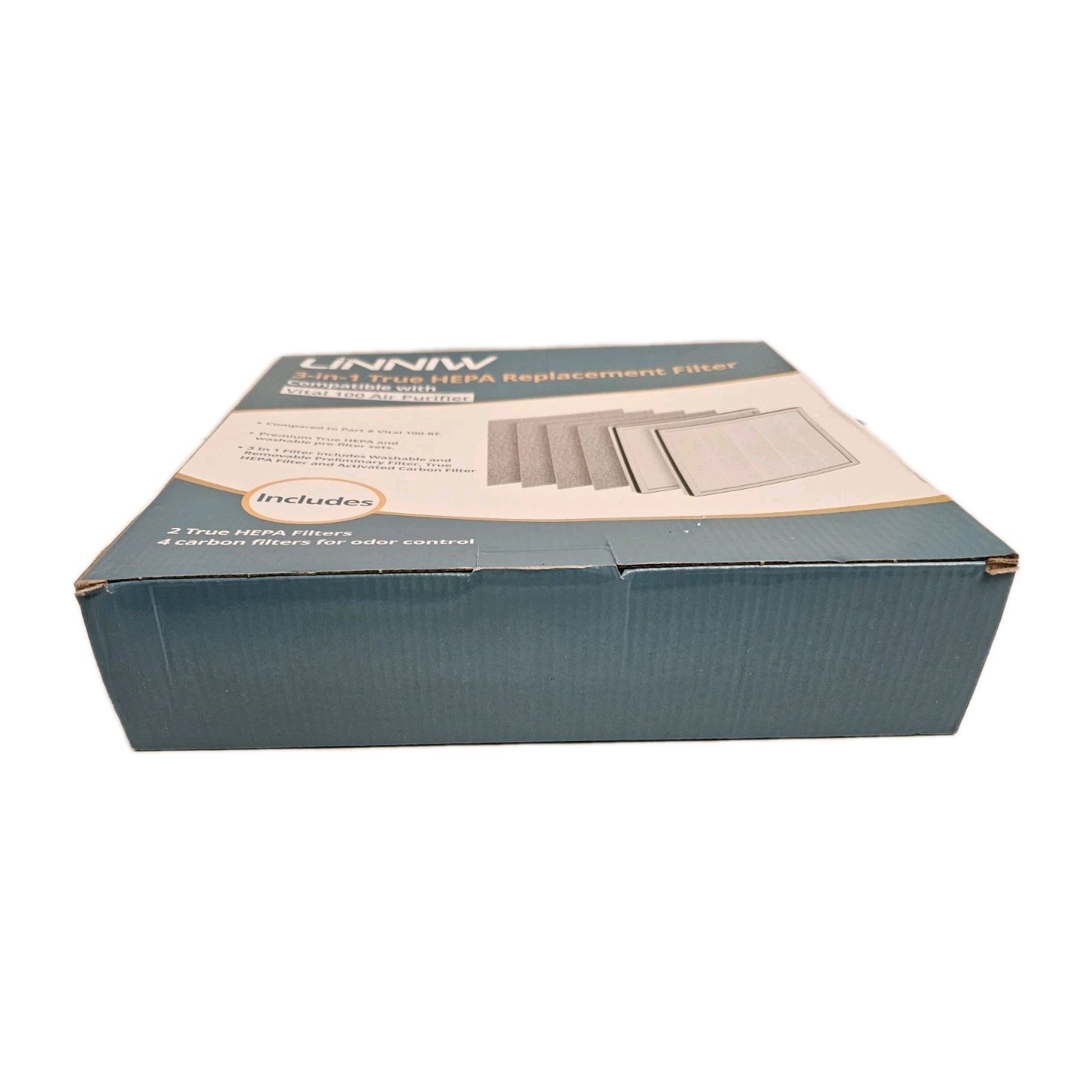 Linniw True HEPA Replacement Filter For Levoit Air Purifier Vital 100 - 2 Pack