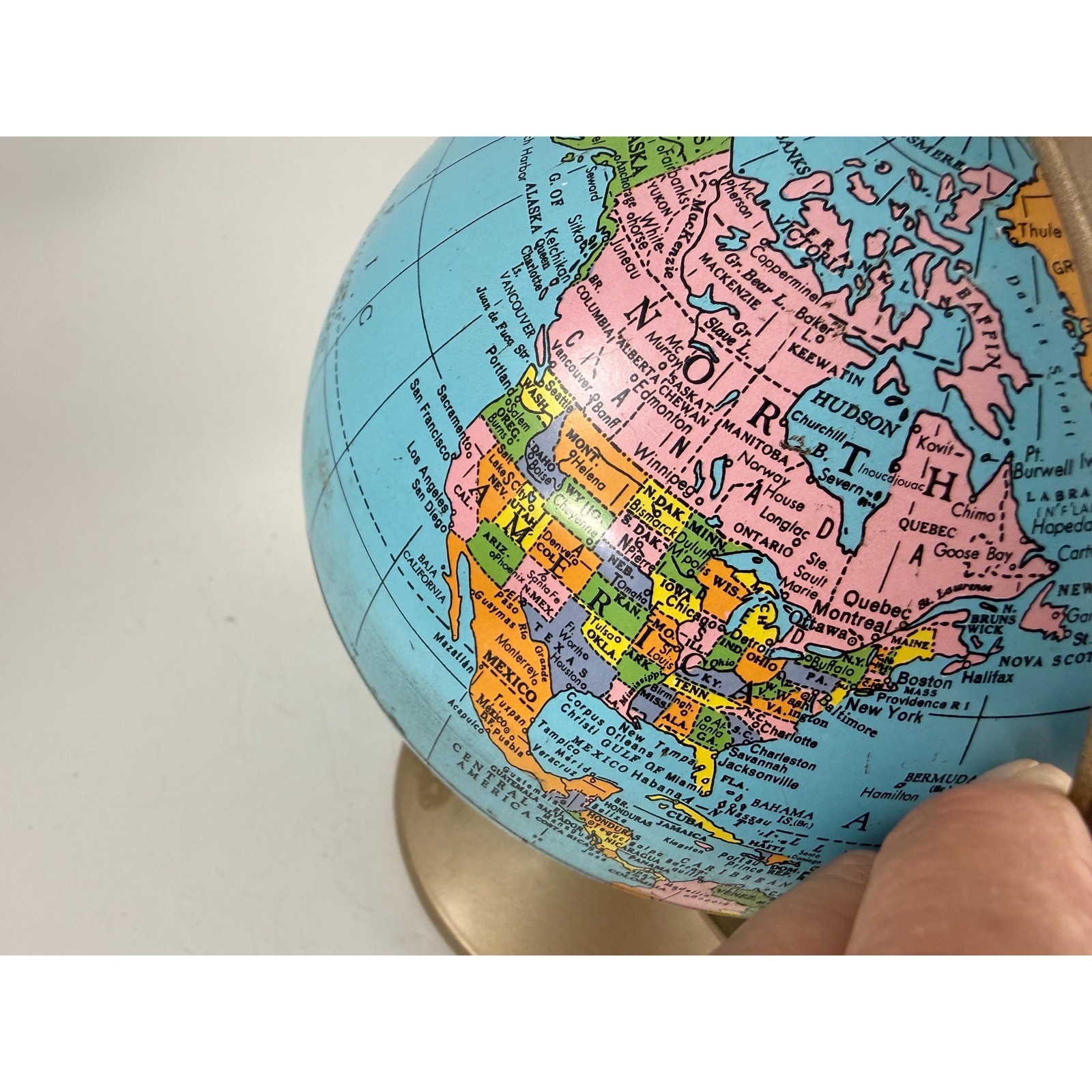 Vintage REPLOGIE 6 Inch World Globe