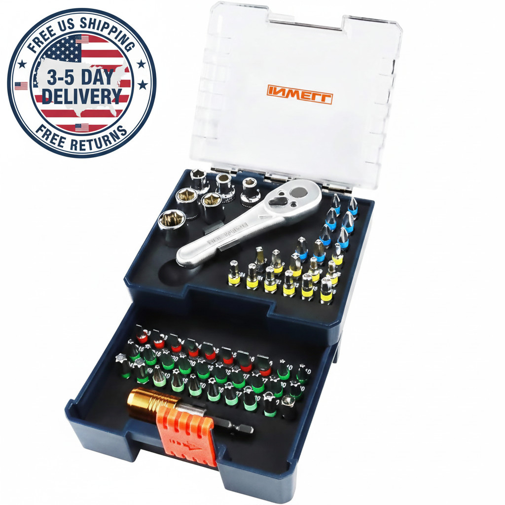 58 Piece 1/4 Inch Drive Mini Ratchet Wrench Set,Mini Socket Set,Screwdriver B...