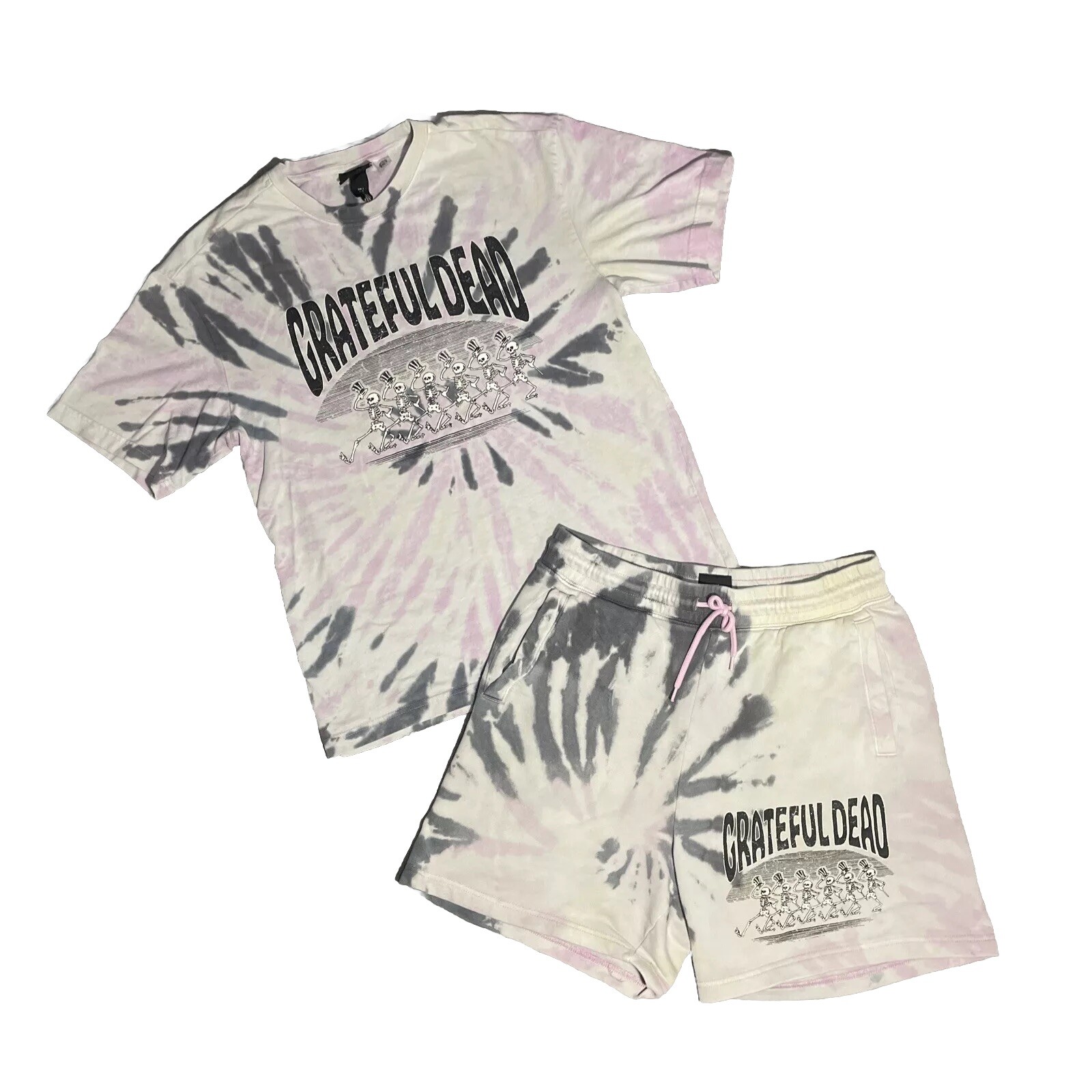Grateful Dead Tie Dye Shirt & Shorts Sz S Deadhead Skeletons