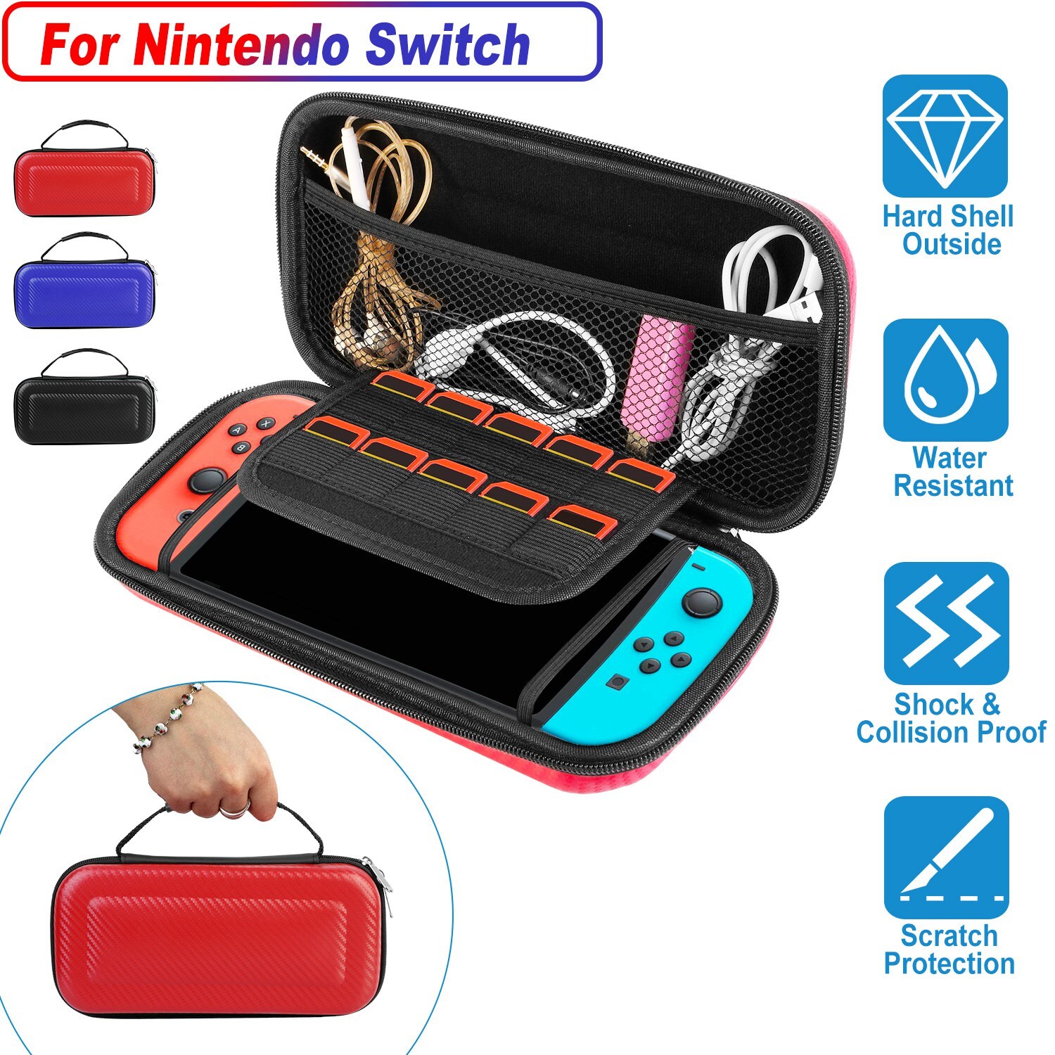 For Nintendo Switch Case Travel Bag Cover Protector Accessories EVA Hard Shell