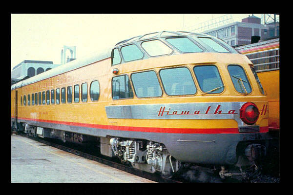 Milwaukee Road Hiawatha Observation Car Railroad Train Postcard (C51)