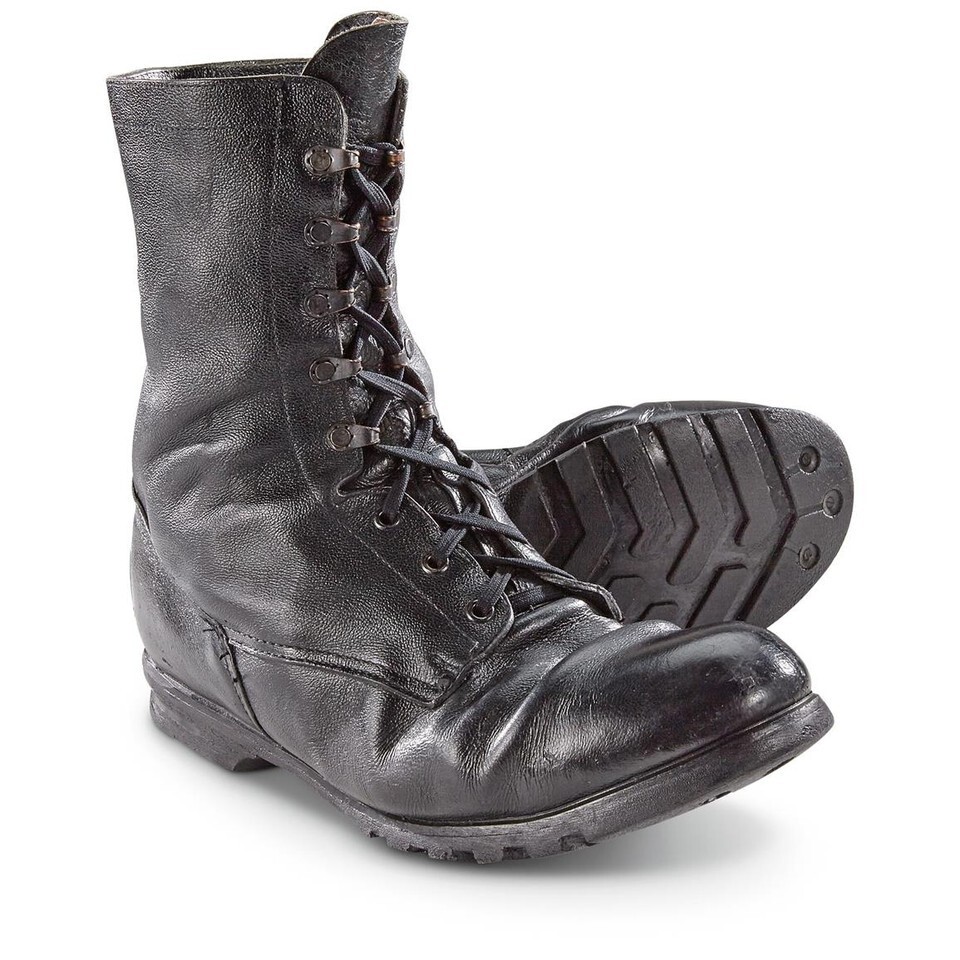 Military Czech Army Black Leather Mens M90 Combat Boots Size 9 Tactical Surplus