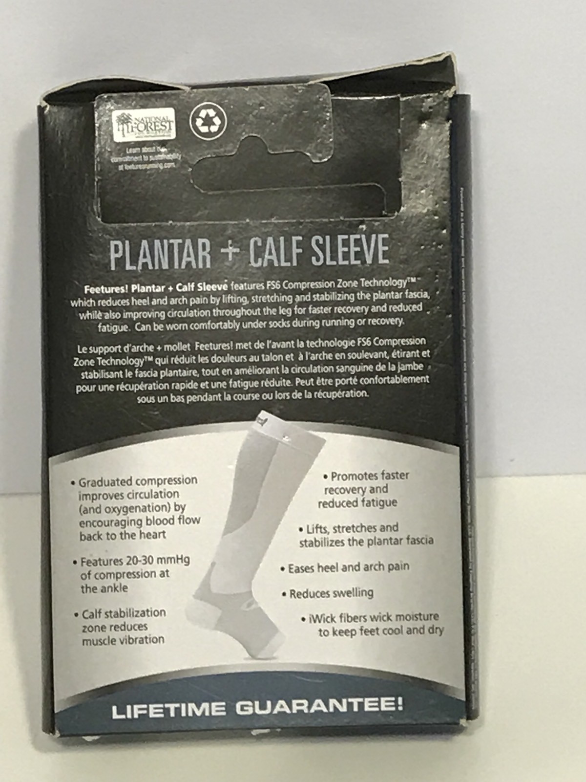 Features Performance Compression: Planter + Calf Sleeve MEDIUM / WHITE