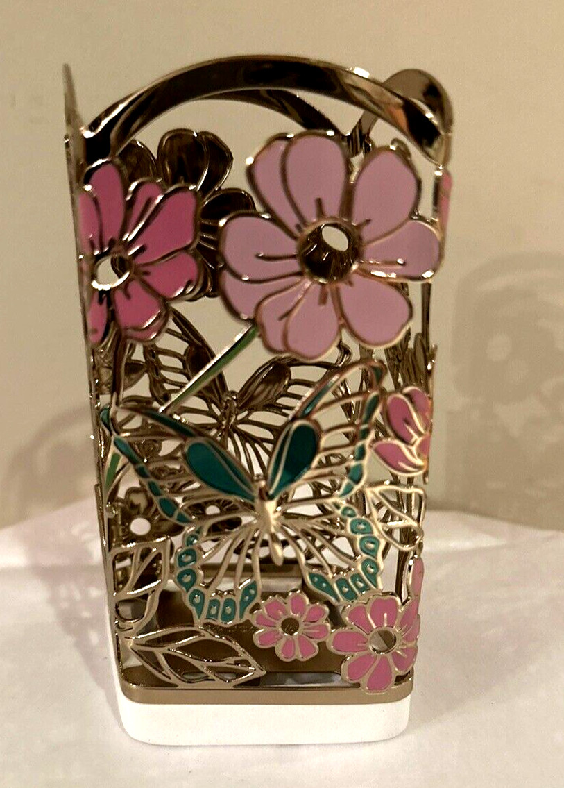 Bath & Body Works Butterflies In The Garden Metal Foaming Soap Holder Sleeve NEW