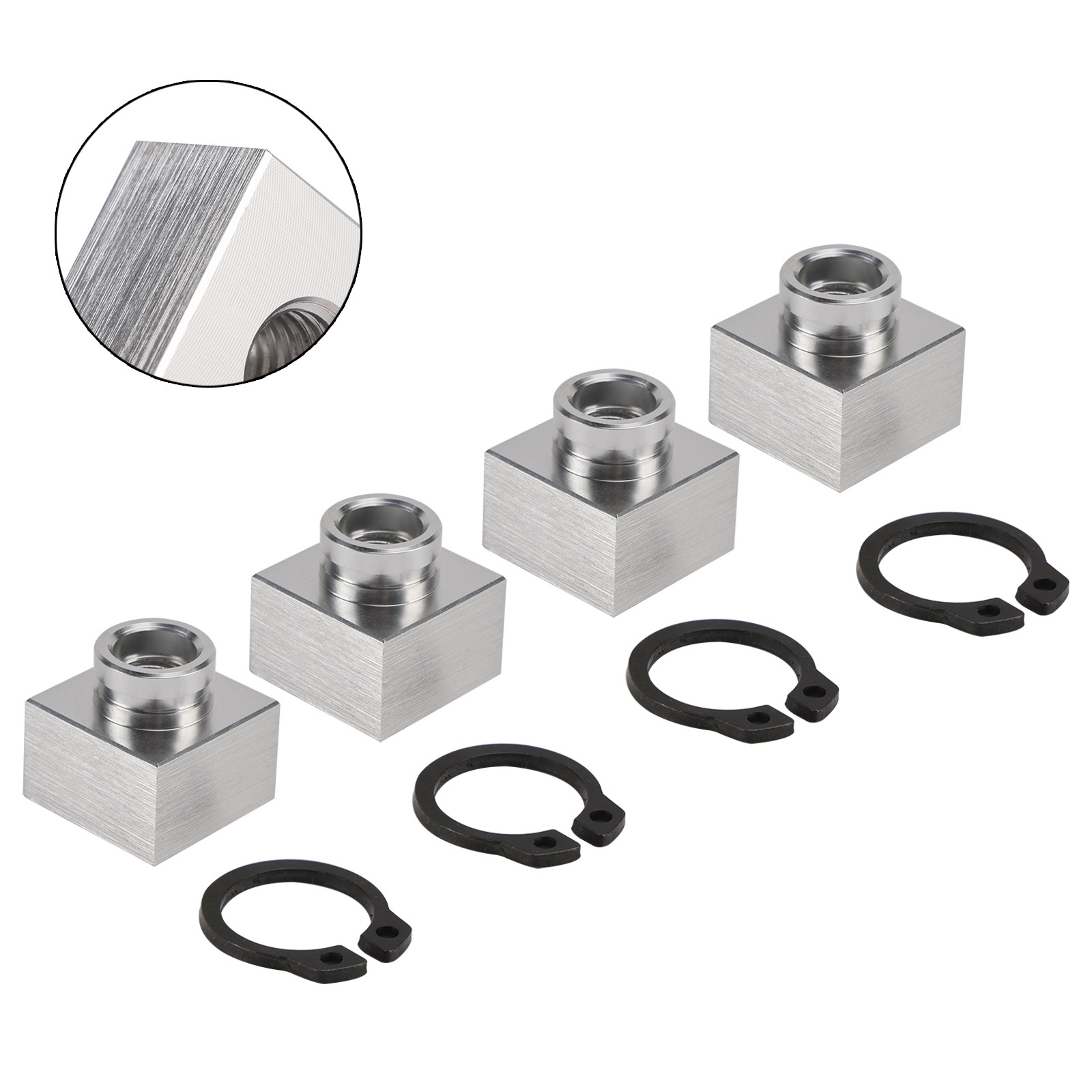 4X Set Snowmobile Trailer Insert Nut & Snap Ring 04414 03400 For Triton Xt & Lt