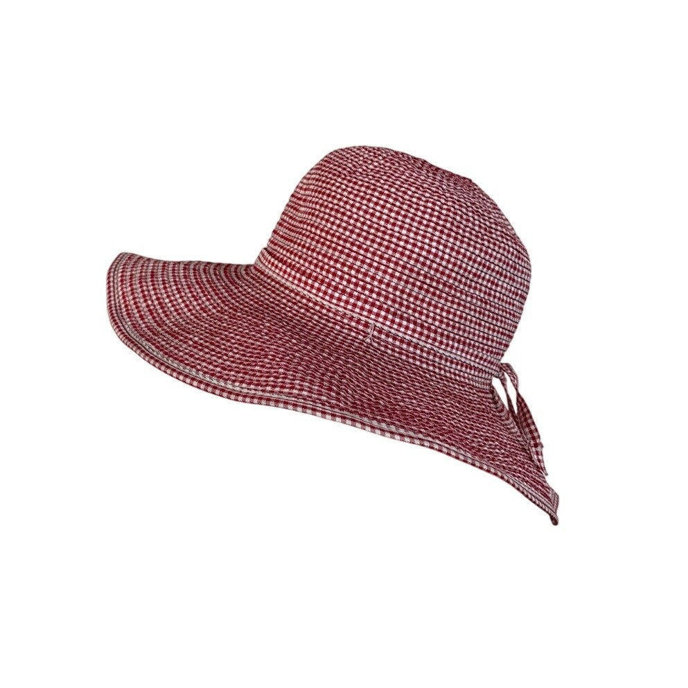San Diego Hat Company Red Gingham Sun Hat One Size/ Medium