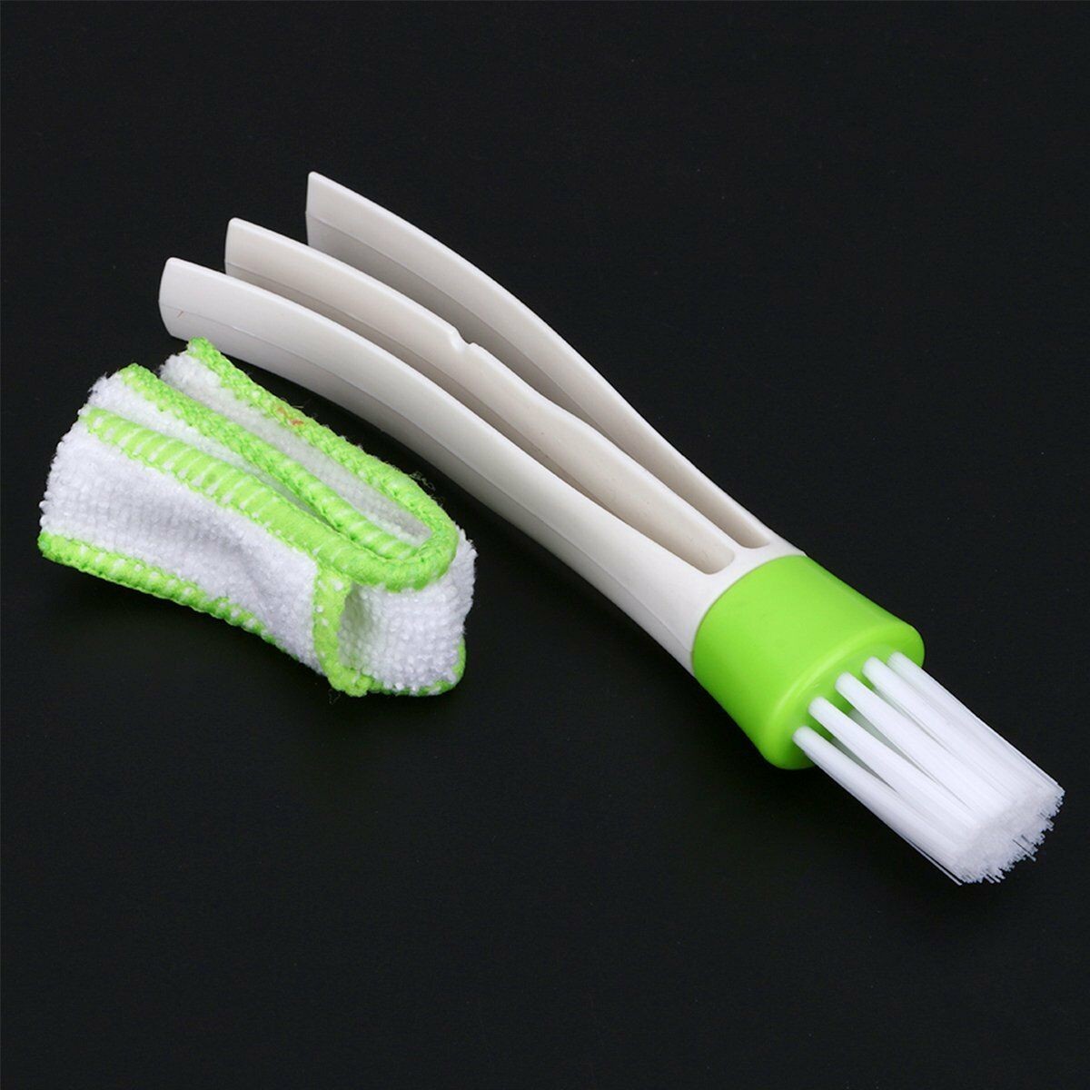 Dual-Head Car Cleaning Brush Air-Condition Blind Cleaner Microfiber