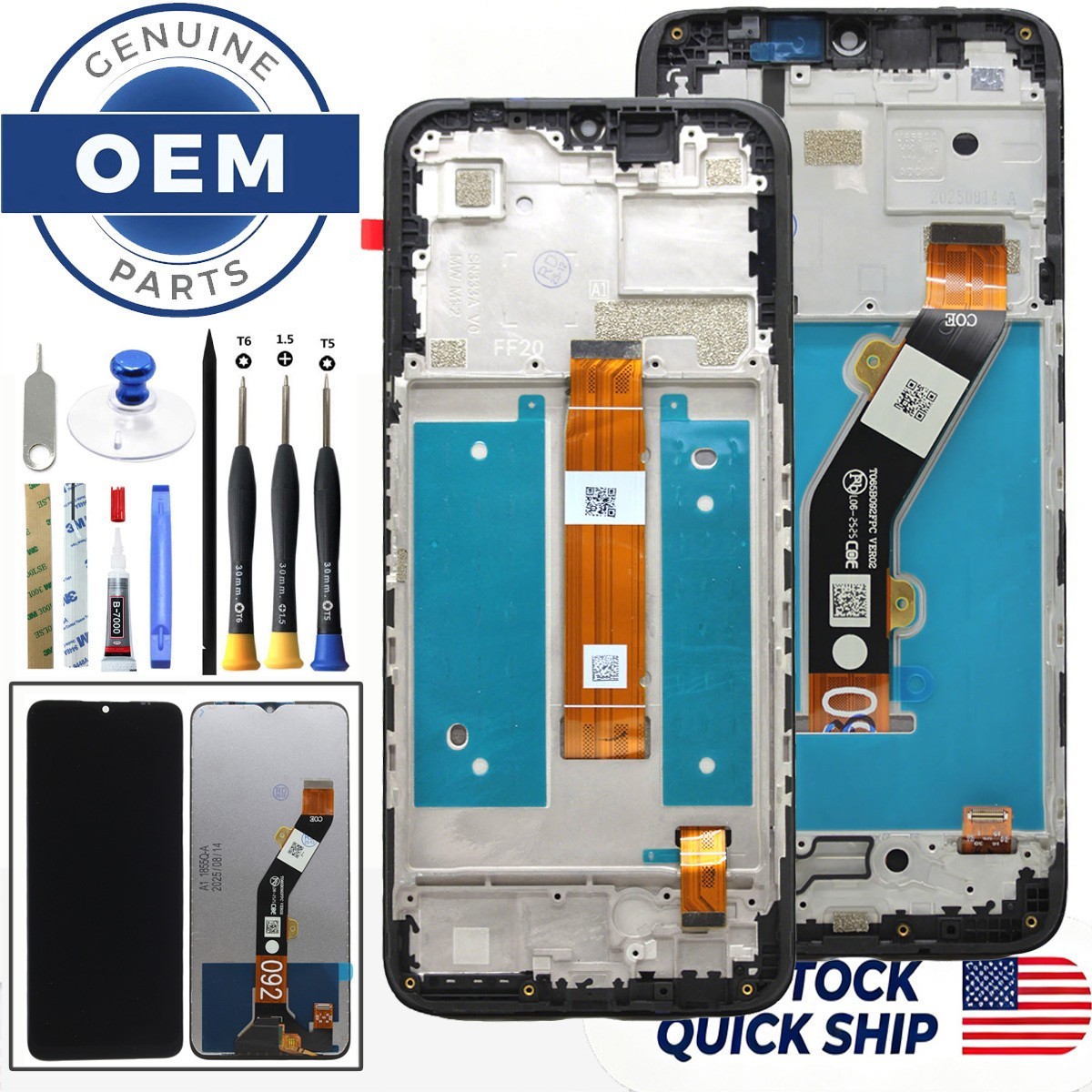 OEM LCD Display Touch Screen Digitizer Frame for Cricket Icon / Plus / Pro 2026
