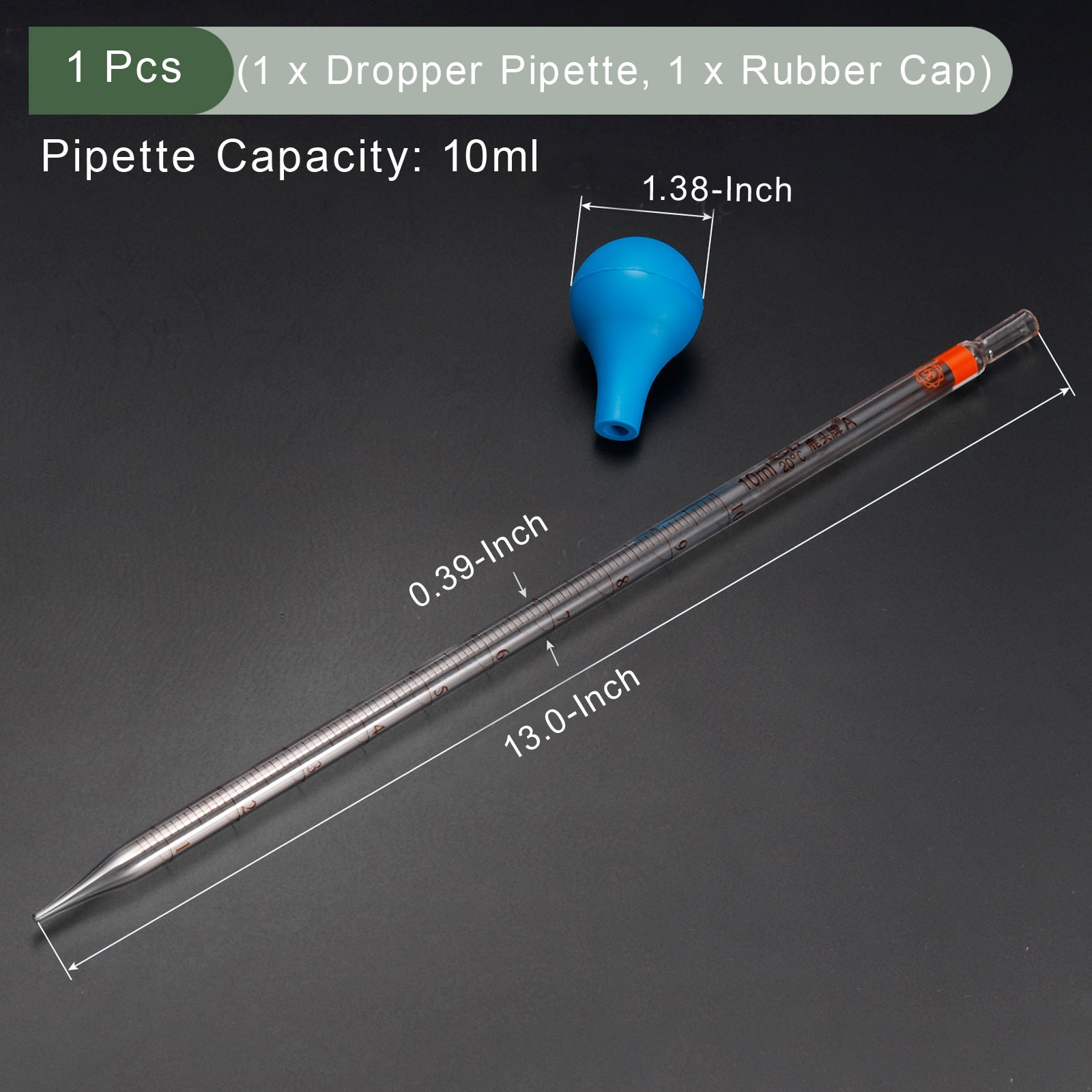 Graduated Dropper Pipettes Kit for Essential Oils, Acids (Clear, 10-ml)
