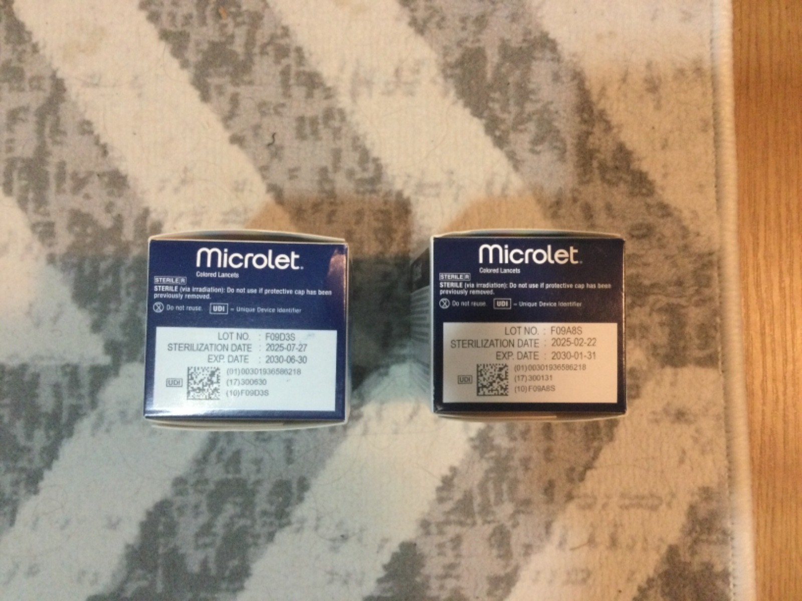Microlet Colored Lancets 200 Count Two Boxes NEW Unopened EXP 01/31/2030
