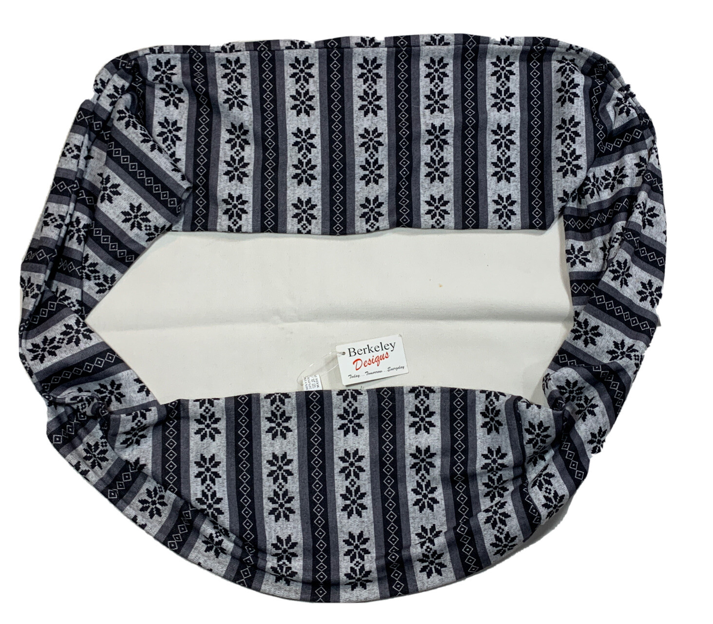 Berkeley Designs Infinity Scarf Black / Gray Snowflake NWT