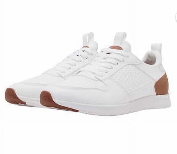 Steve Madden Men's P-Sonny Comfort Foam Lace Up Sneakers White & Tan, size 12