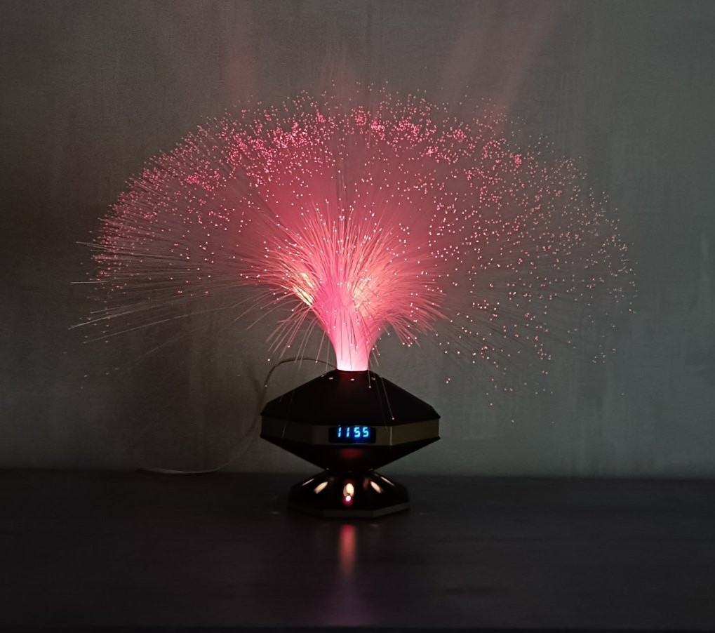 Large Vintage Fantasia Sunburst LED Fiber Optic Color Changing Light