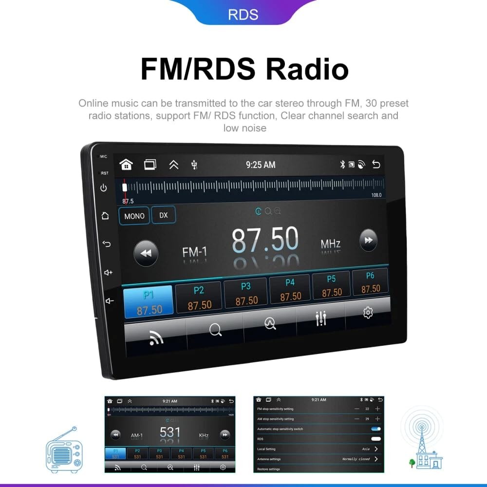 Android 13 7 Inch Car Stereo 4+64G with Carplay Android Auto GPS Bluetooth