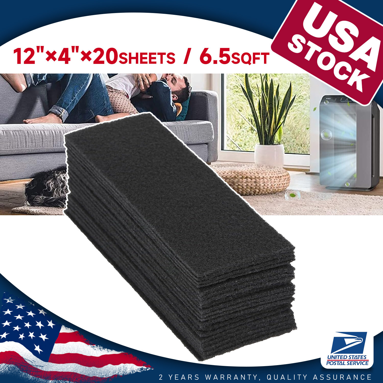 Premium Air Vent Filters for Home-Pcs of 20 Pieces 4" x 12" Floor Vent Filters