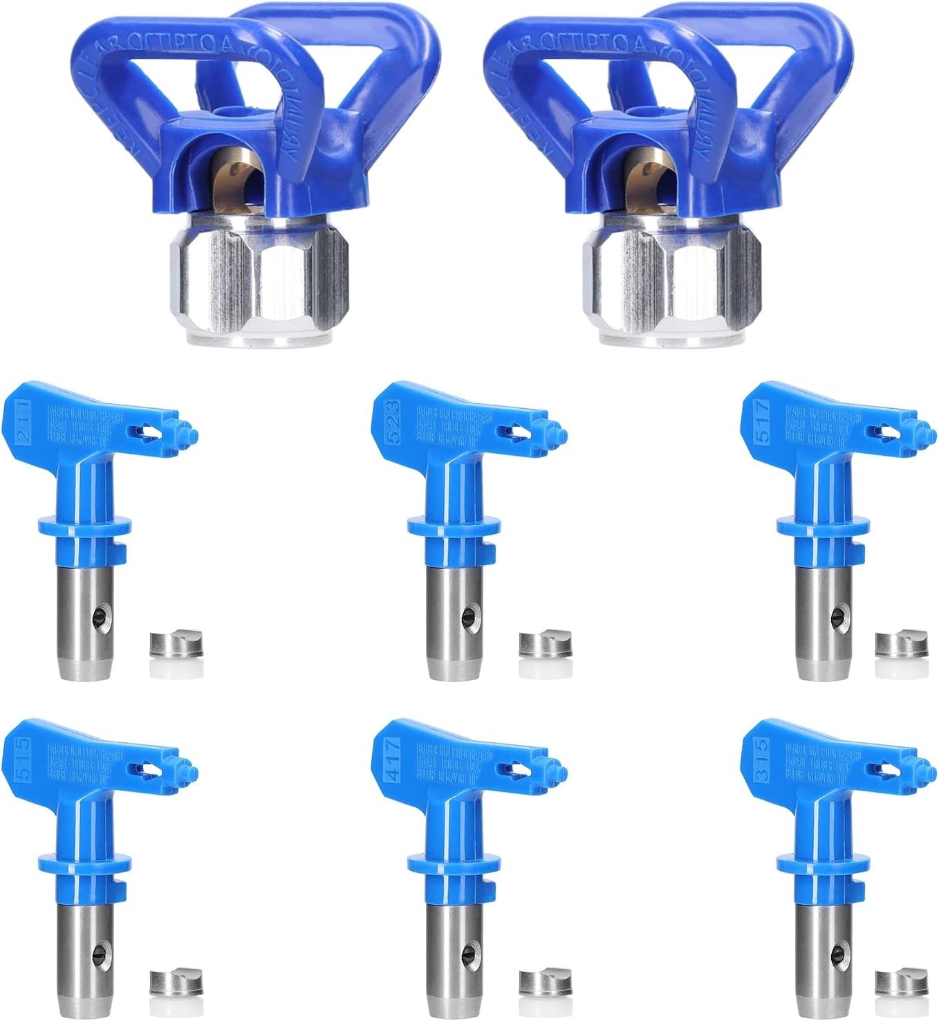 Airless Spray Tips Set 6-Types with Nozzle Seats for Paint Sprayers