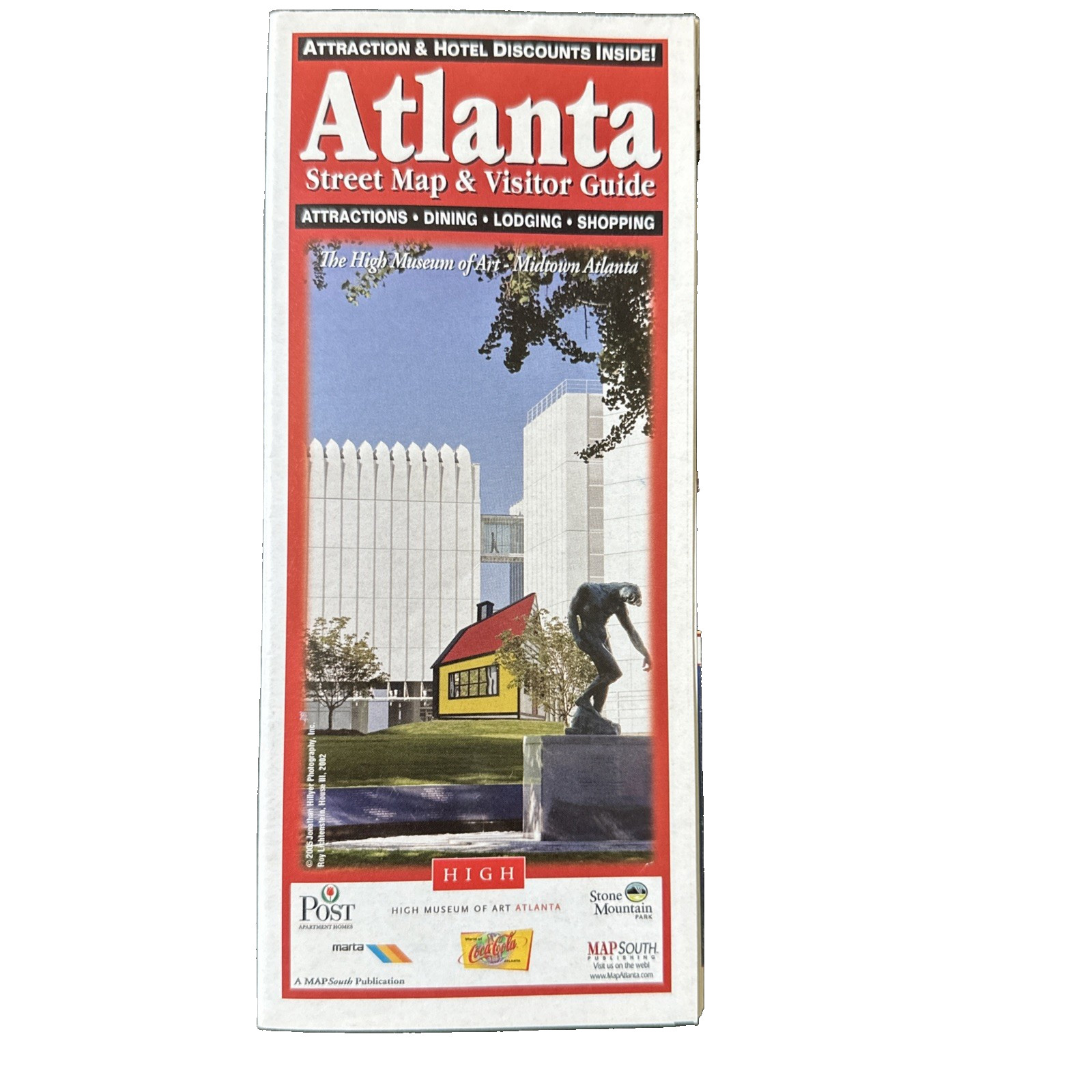 Vintage 2005 Atlanta Georgia Street Map Travel Visitor Guide Folded Brochure USA
