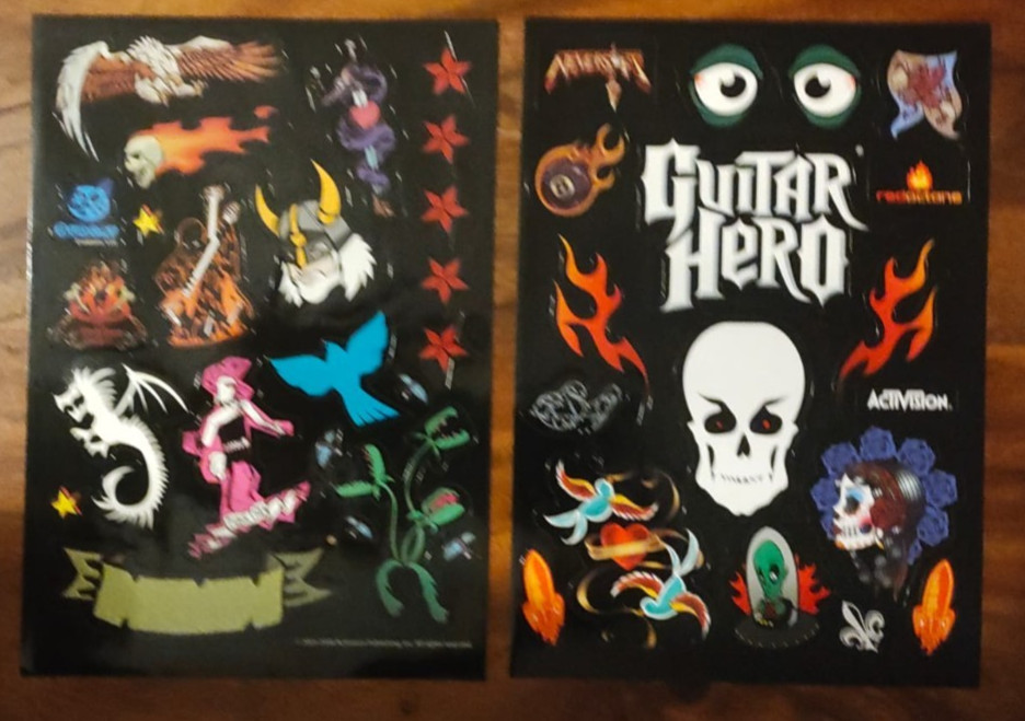 Set of 2: Guitar Hero Stickers Unused & Original from box