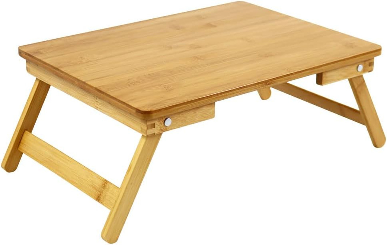 100% Bamboo Laptop Desk Flat Surface Lap Stand Table with Folding Legs Portable