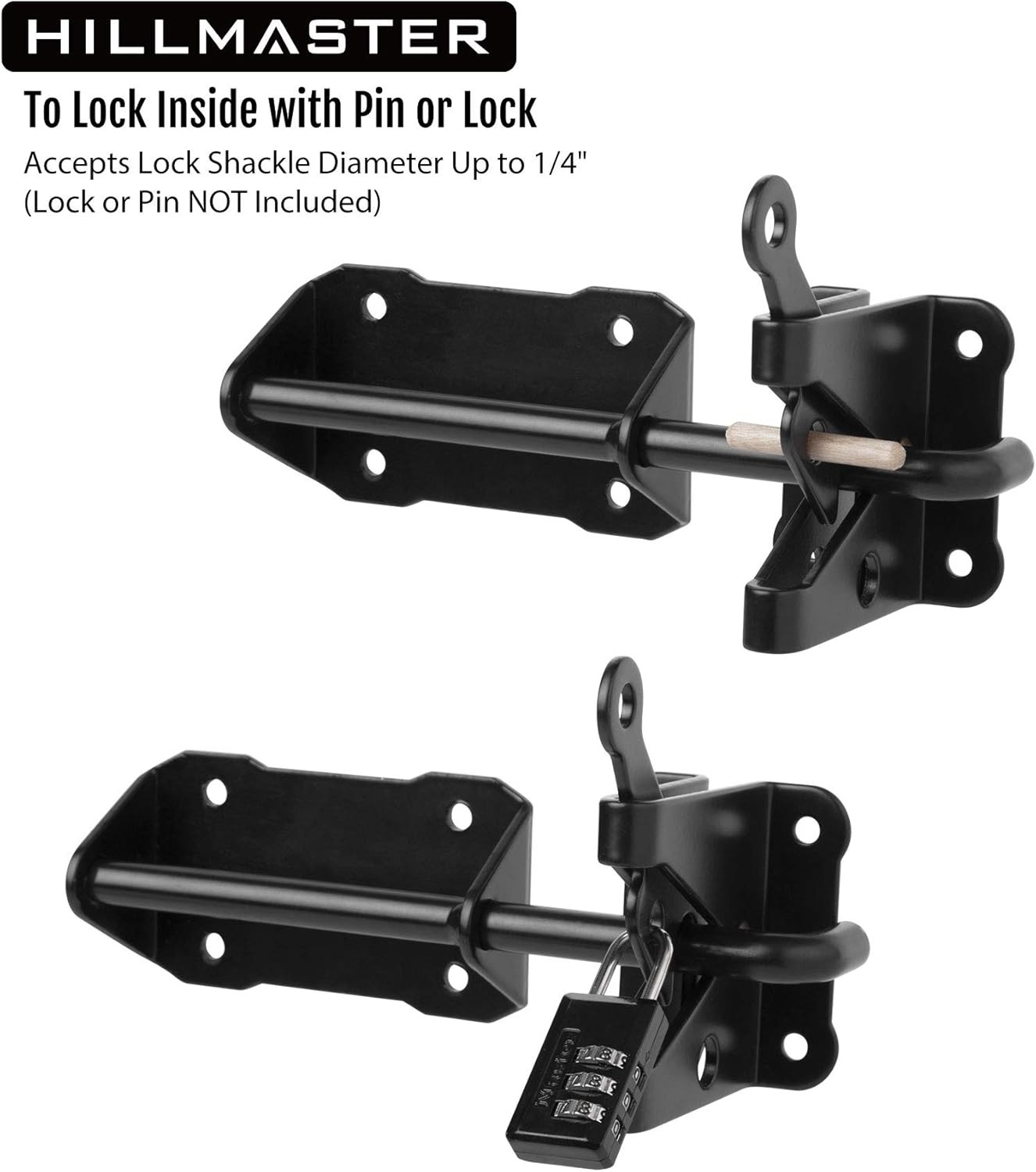 Heavy Duty Automatic Gate Latch Wooden Fence W/ Cable Pull 7.5" Self Locking