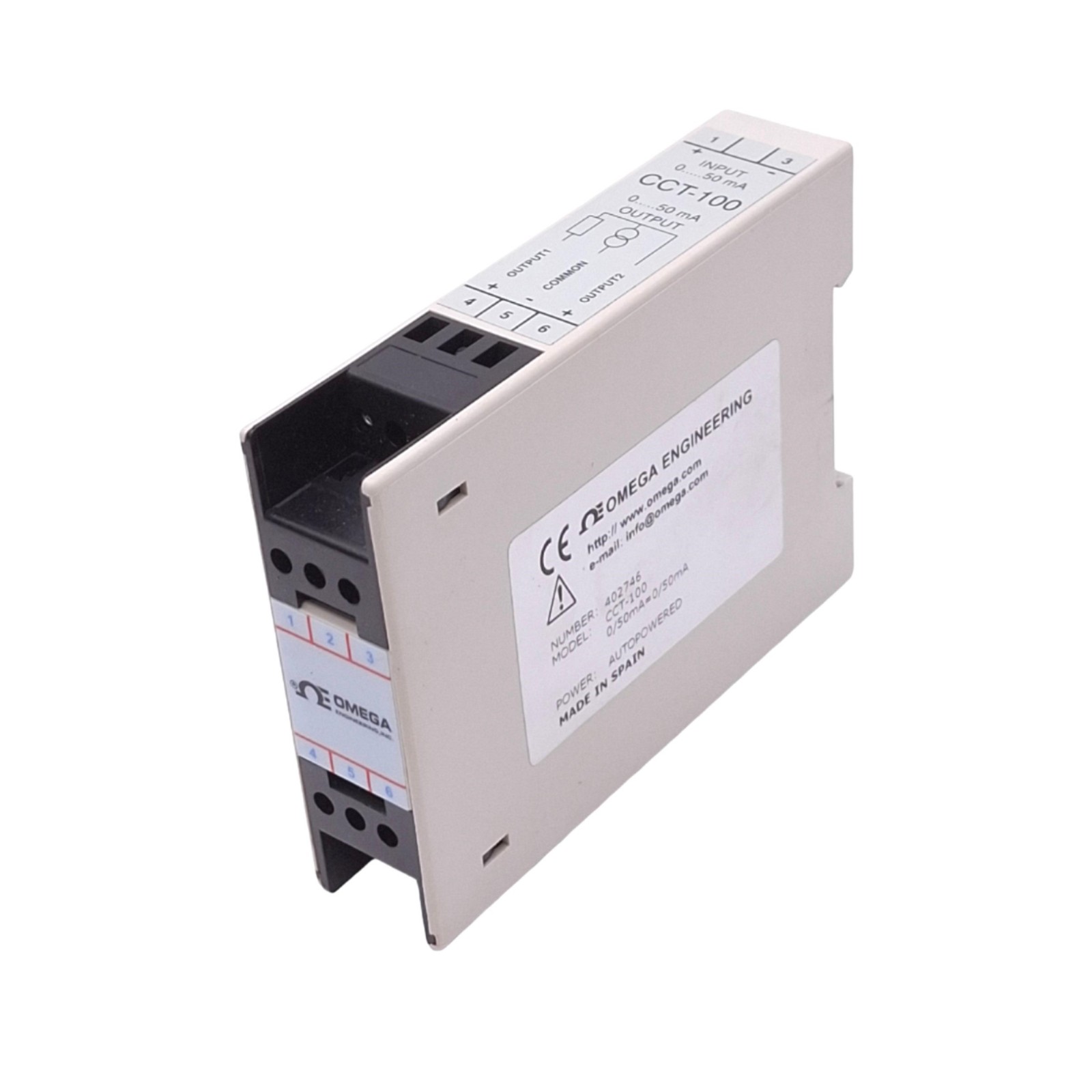 Omega CCT-100 Galvanic Isolation Module, 0-50mA In, 0-50mA Out, 2kV Isolation