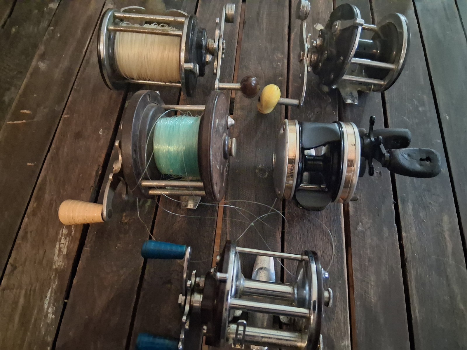 Lot Of 4 Penn Fishing Reels And 1 Garcia.. No 109 No 180 No 85 No No 155