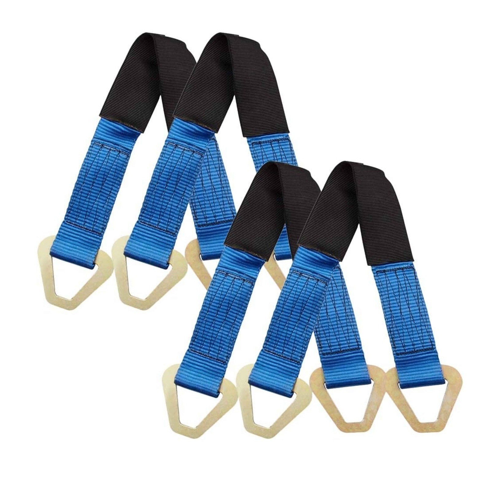 4pk 36" HD Blue Axle Straps – Wheel Tie Downs for Tow Trucks, Trailers, Race Car