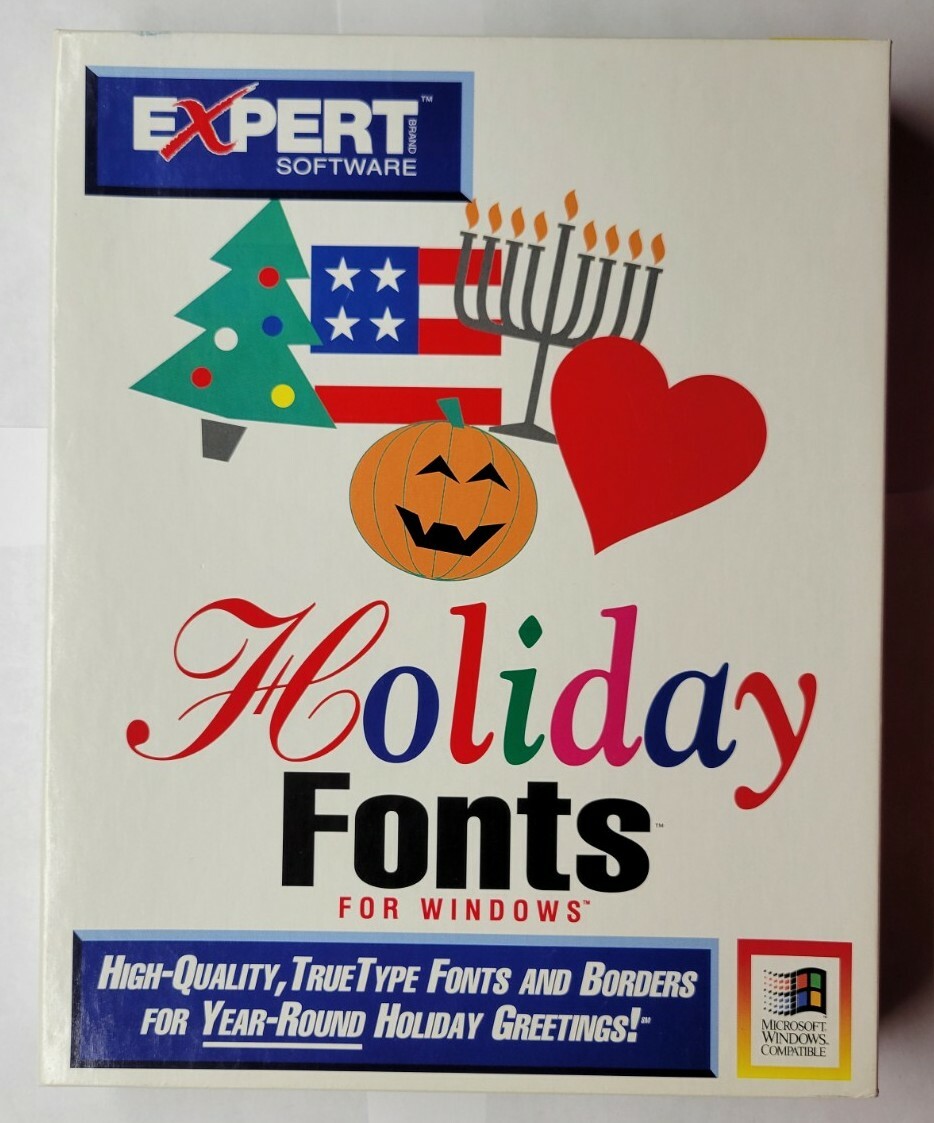 Expert Holiday Fonts For Windows 3.1 3.5" Diskette
