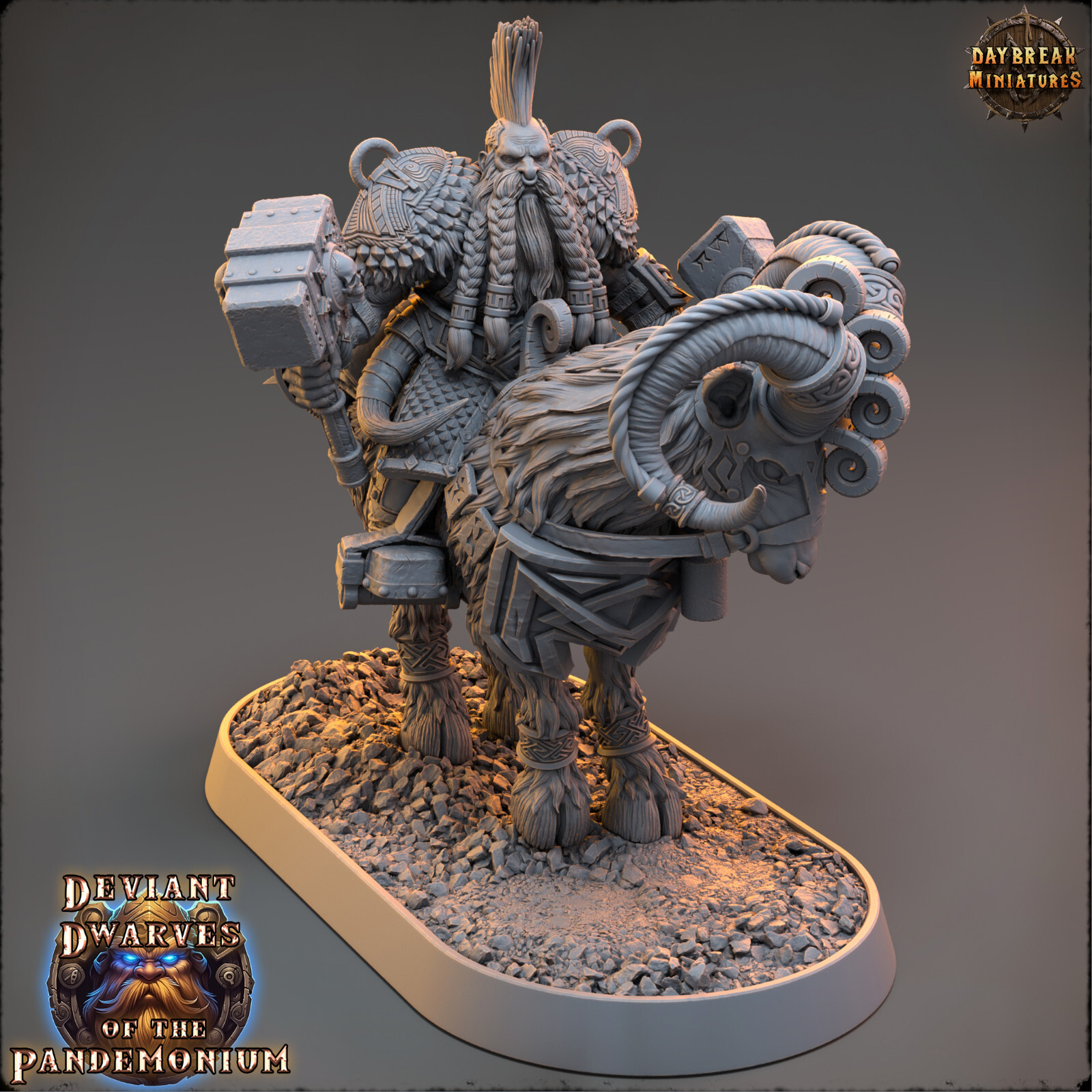 Dwarf Goat Rider Lukasz | DayBreak Miniatures |