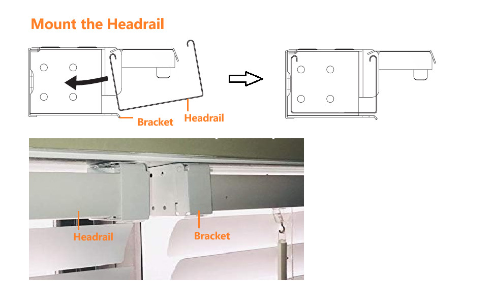 Box Mounting Bracket 1set for 1" Mini Blinds White Color Window Blinds Headrail
