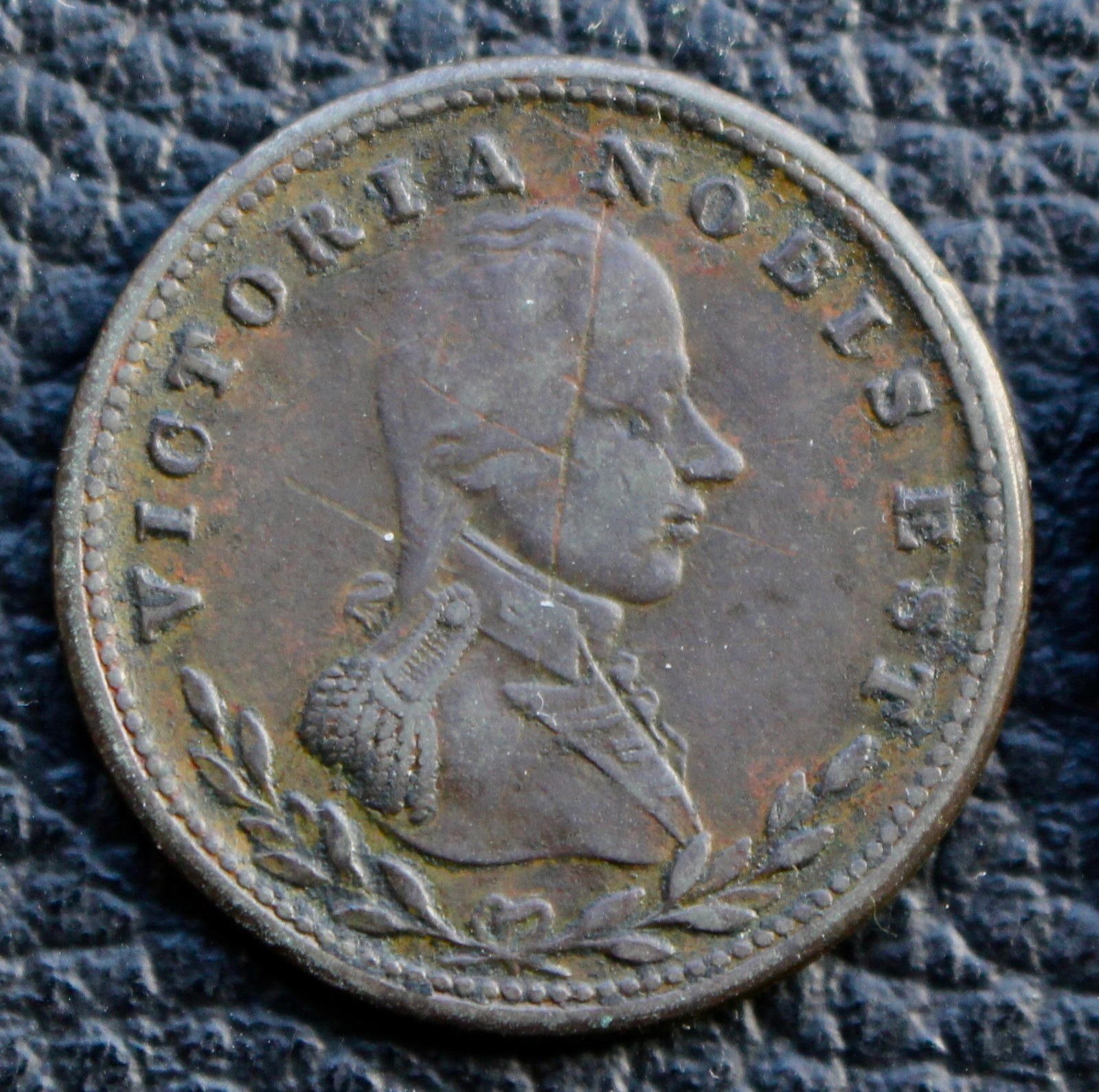 1811-1813 VICTORIA NOBIS COPPER HALFPENNY TOKEN - LC-49A1