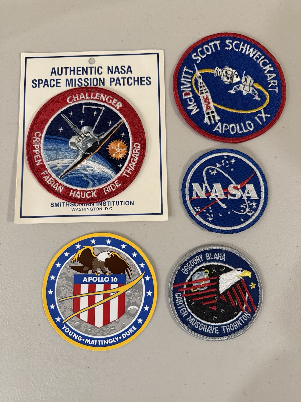 Vintage Lot Of 5 Space Travel NASA Arm Patches / Sticker