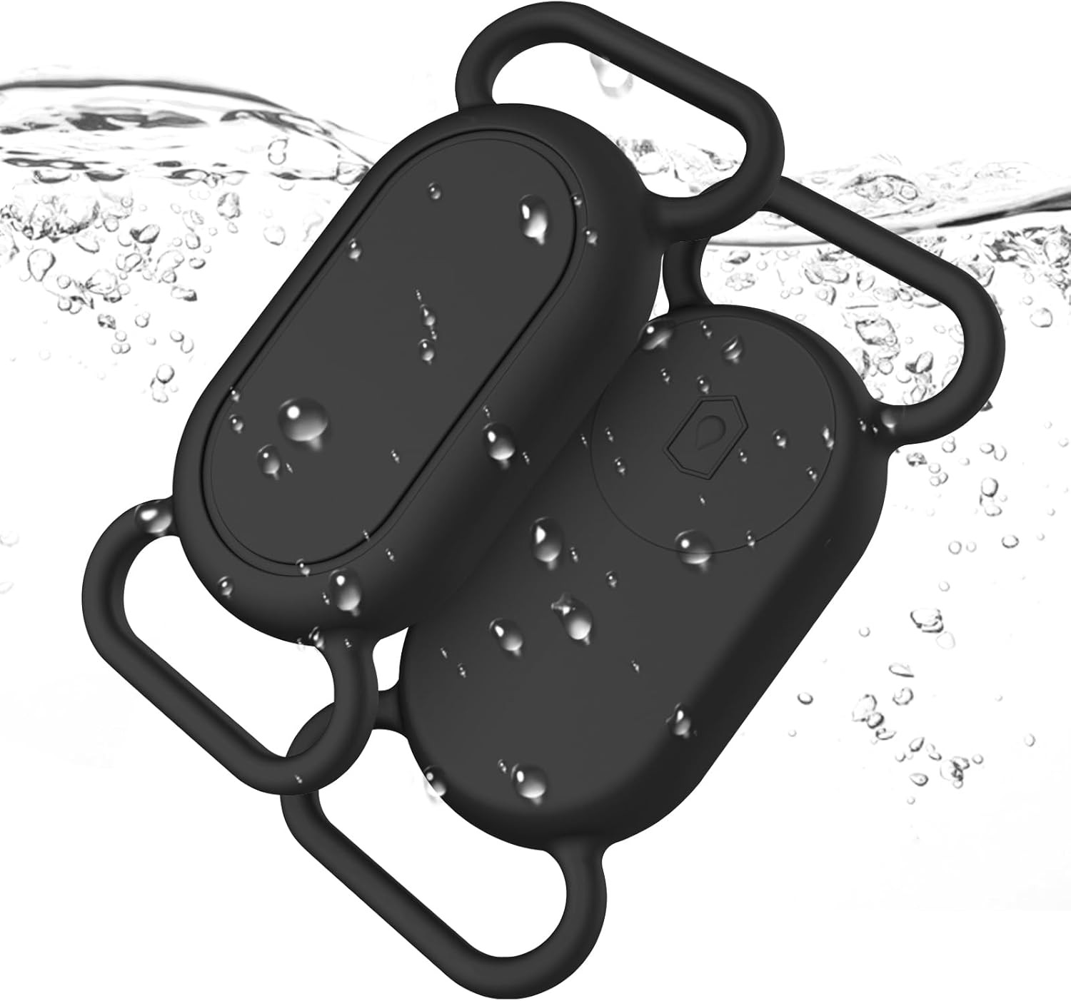 2-Pack Dog Collar Holder for Samsung Galaxy SmartTag2 Case, Black+Black