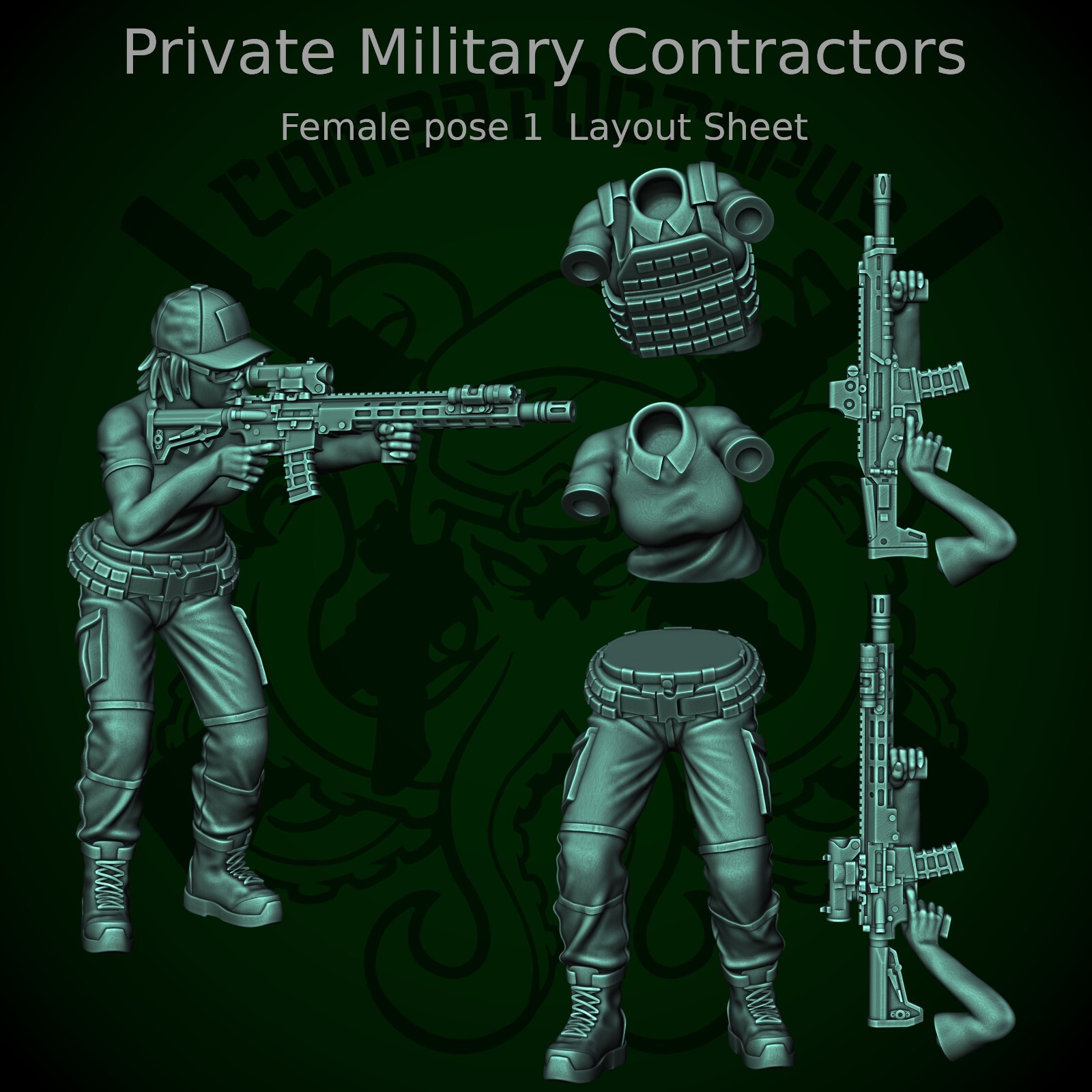 Combat Octopus Modern Miniatures Private Military Contractors PMC Modular Bits