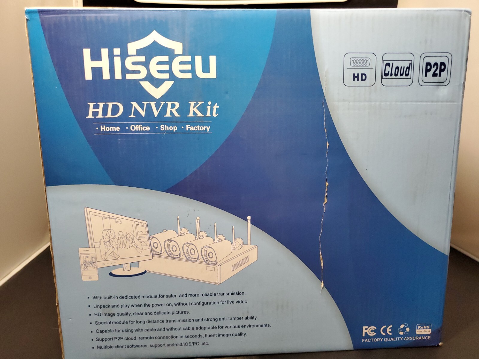 Hiseeu HD NVR Kit P2P CCTV Expandable Wireless Security System NEW