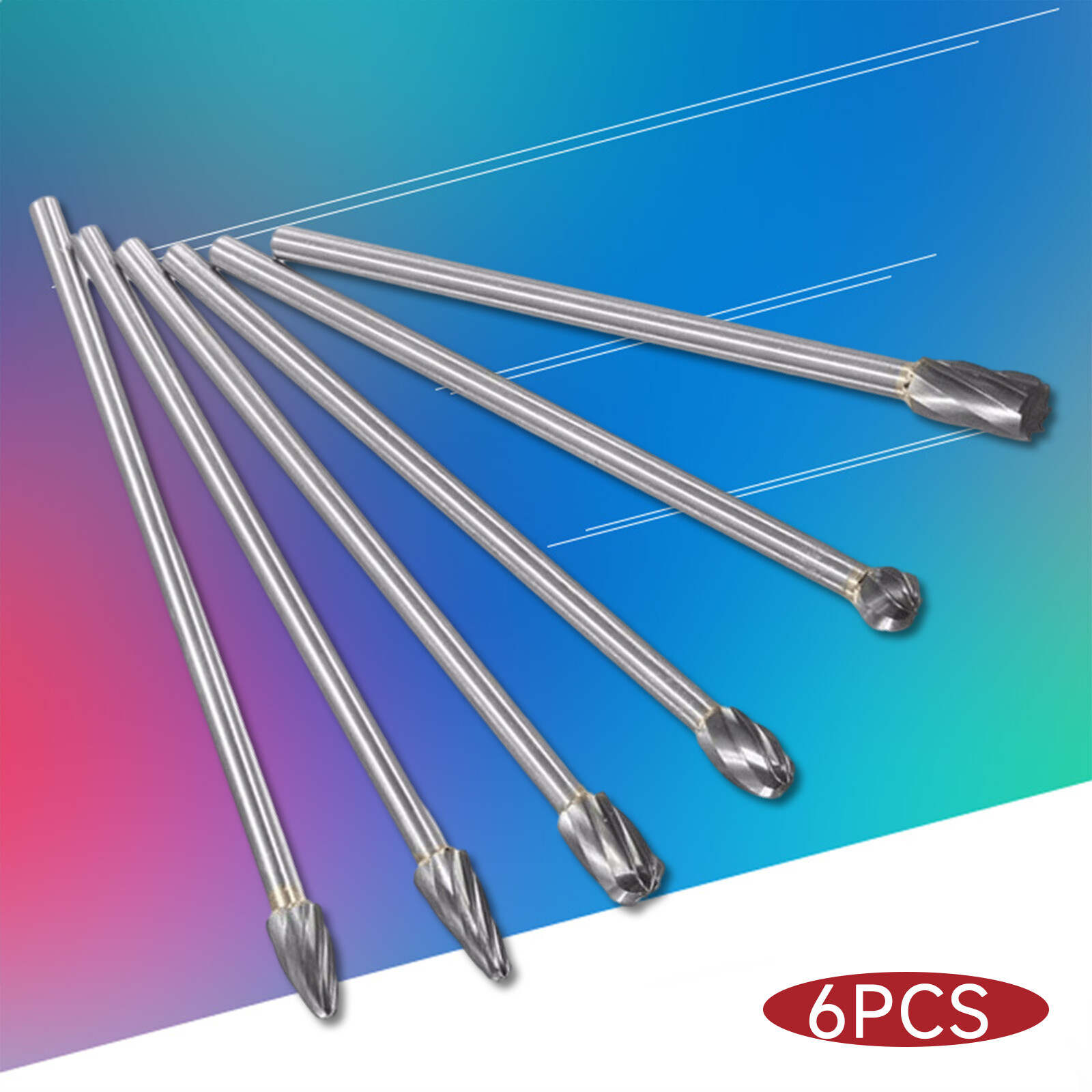 6×Rotary File Rotary Bit Set port and polish kit cylinder head aluminum porting