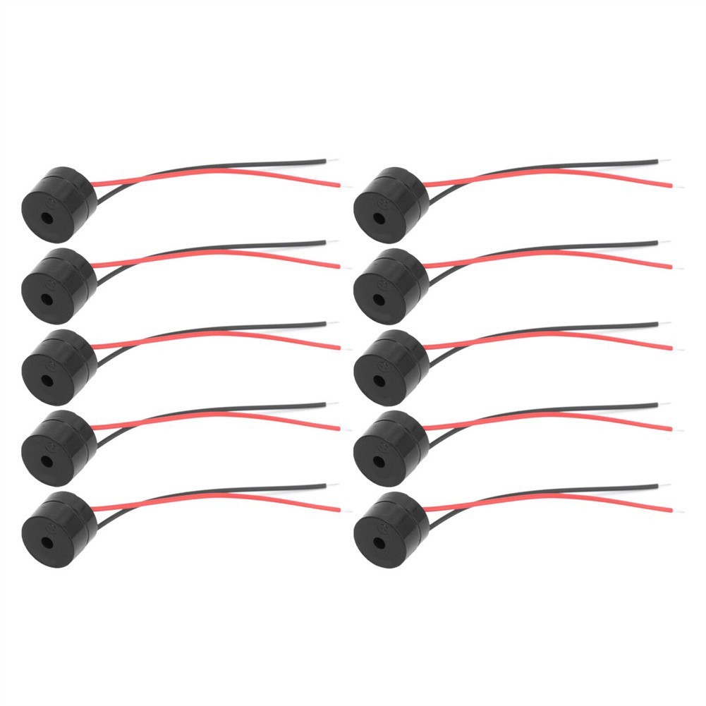 10Pcs Buzzer Active Piezo Electronic Wired Connector Beeper 12V